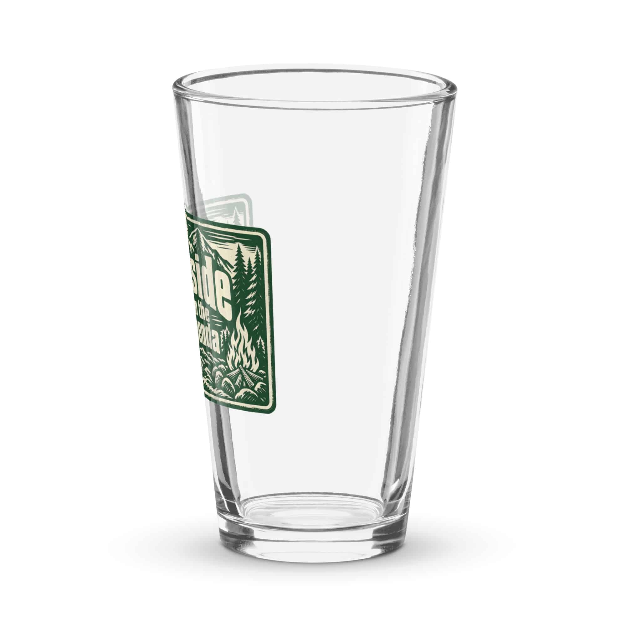 Nature and Adventure Pint Glass: Outside Is on the Agenda, Forest Ink Stamp