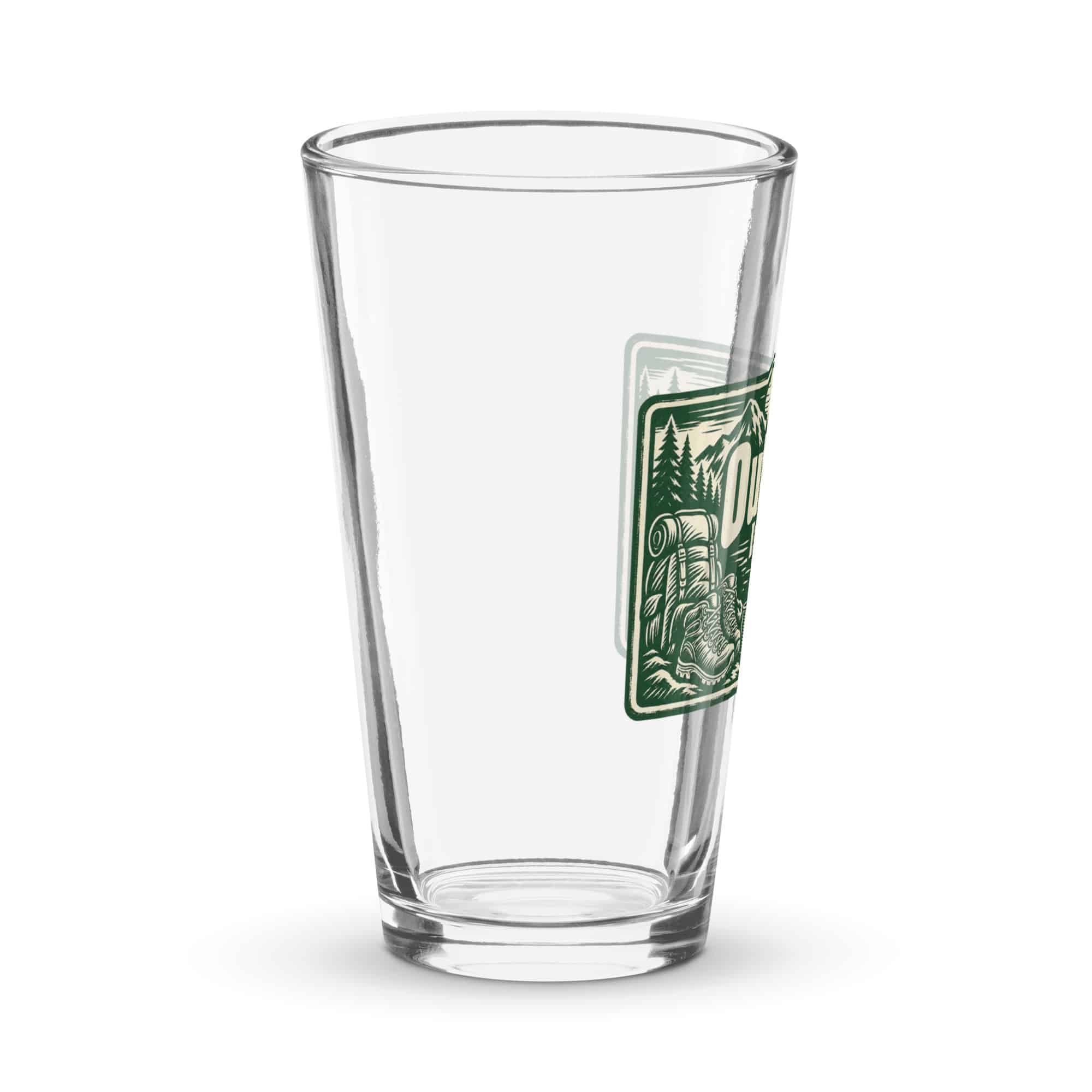 Nature and Adventure Pint Glass: Outside Is on the Agenda, Forest Ink Stamp