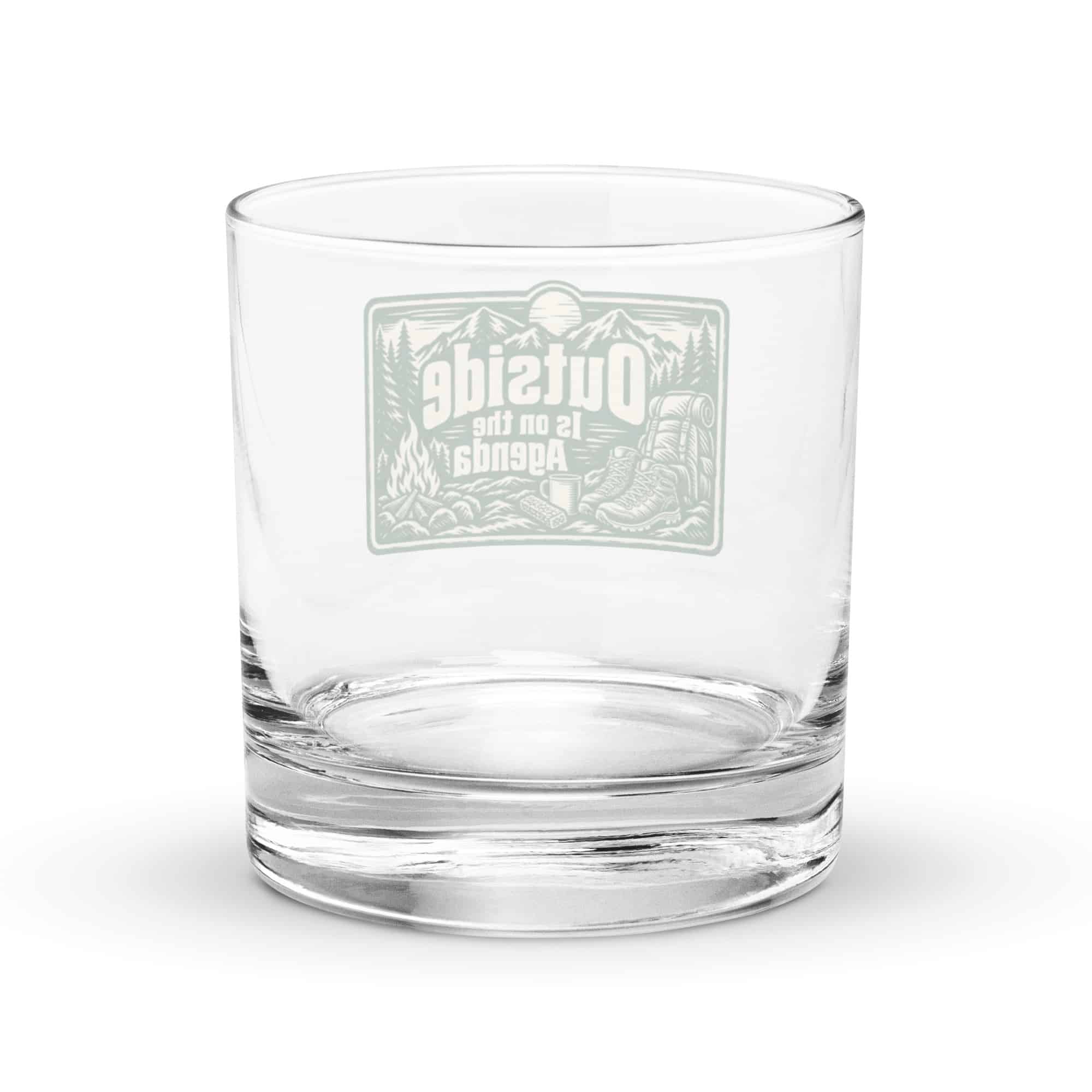 Nature and Adventure Rocks Glass: Outside Is on the Agenda, Forest Ink Stamp