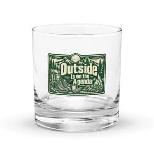 Nature and Adventure Rocks Glass: Outside Is on the Agenda, Forest Ink Stamp - 10.5 oz - Main