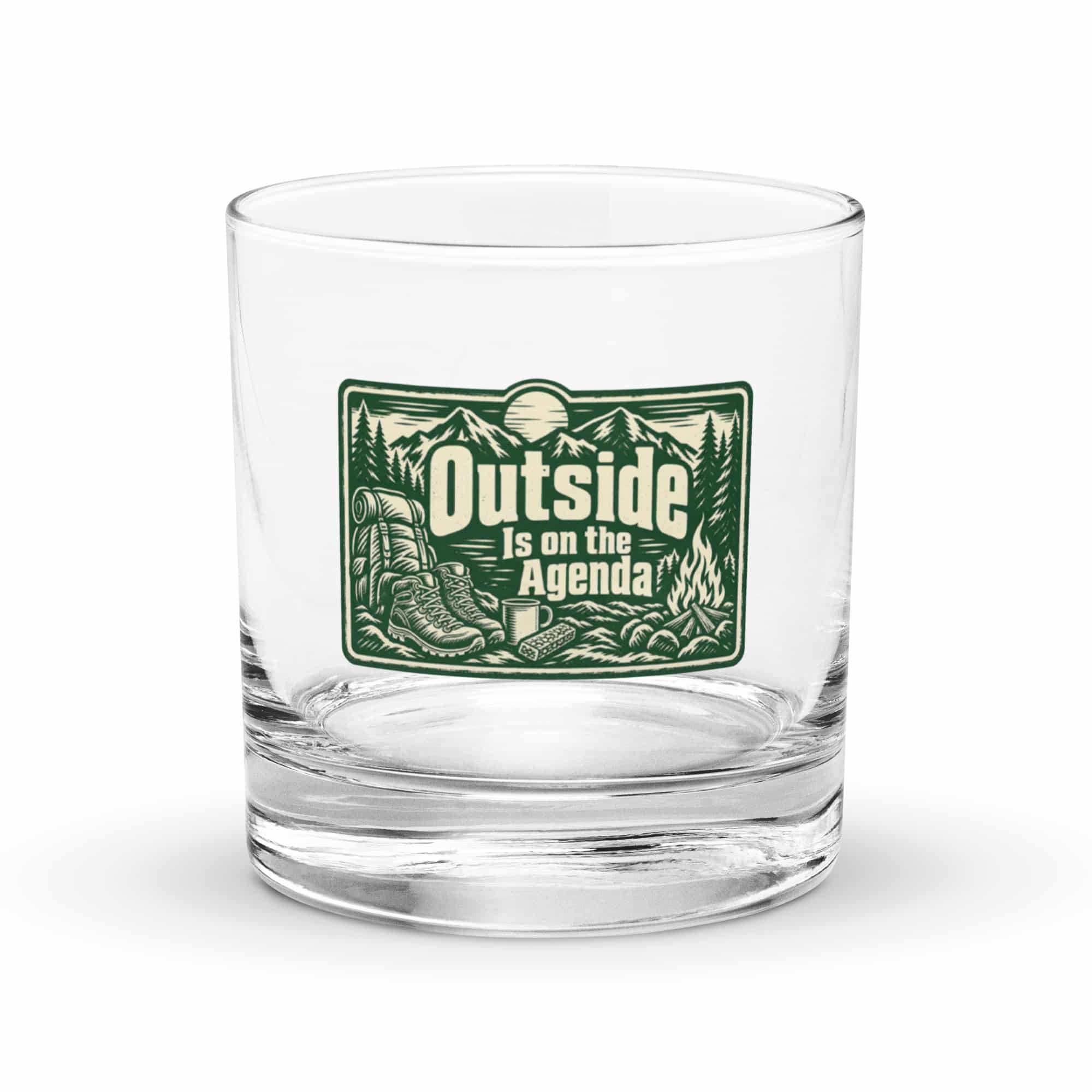 Nature and Adventure Rocks Glass: Outside Is on the Agenda, Forest Ink Stamp