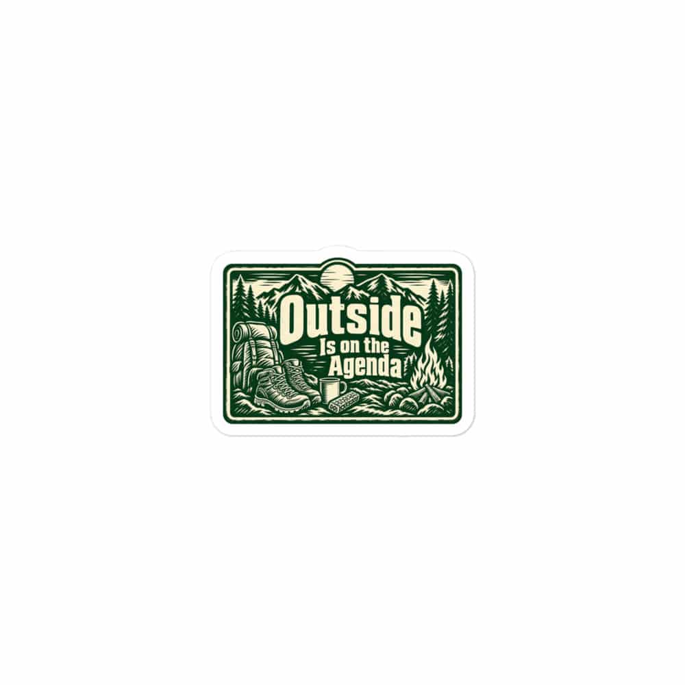 Nature and Adventure Vinyl Sticker: Outside Is on the Agenda, Forest Ink Stamp