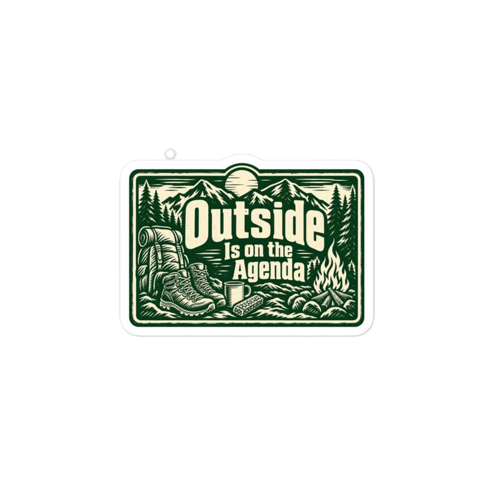 Nature and Adventure Vinyl Sticker: Outside Is on the Agenda, Forest Ink Stamp