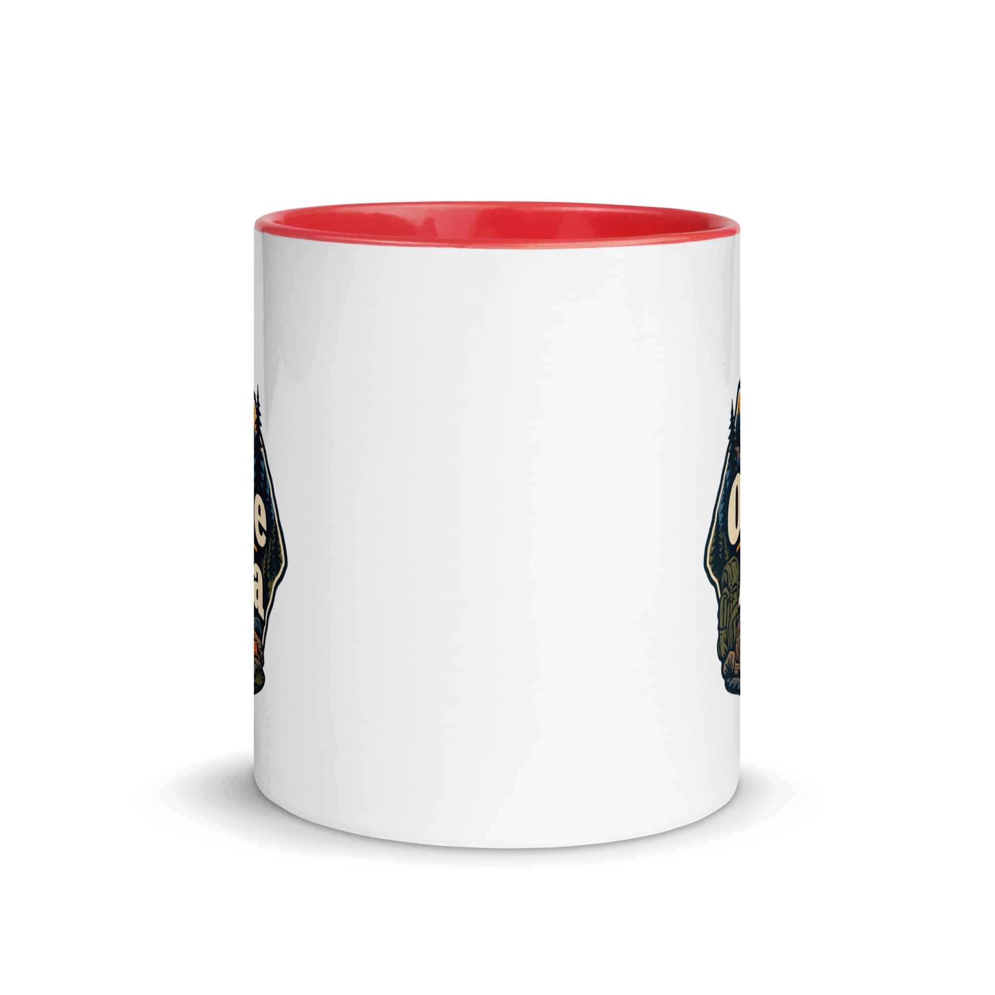 Nature and Adventure Color Inside Coffee Mug: Outside Is on the Agenda, Scenic Shield Badge