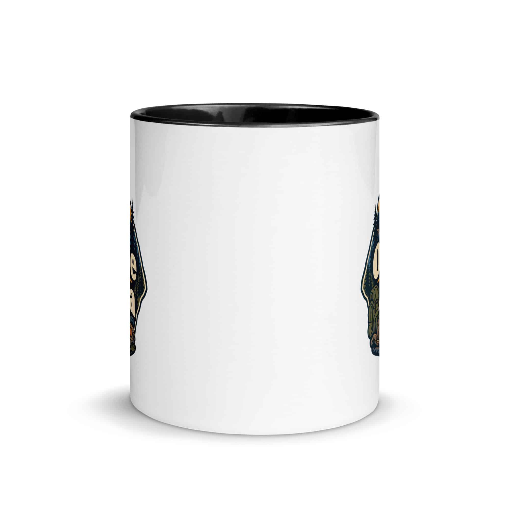 Nature and Adventure Color Inside Coffee Mug: Outside Is on the Agenda, Scenic Shield Badge