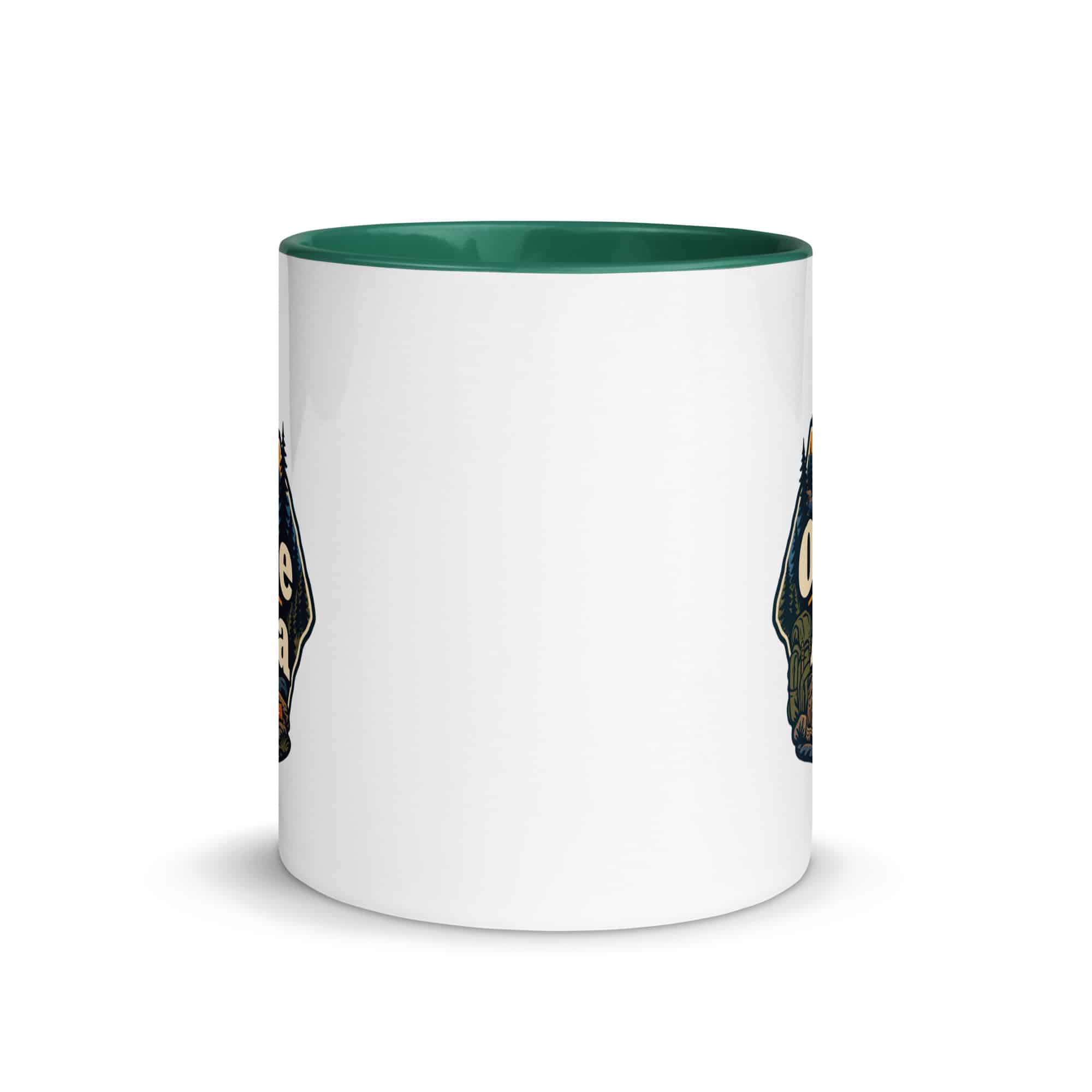 Nature and Adventure Color Inside Coffee Mug: Outside Is on the Agenda, Scenic Shield Badge