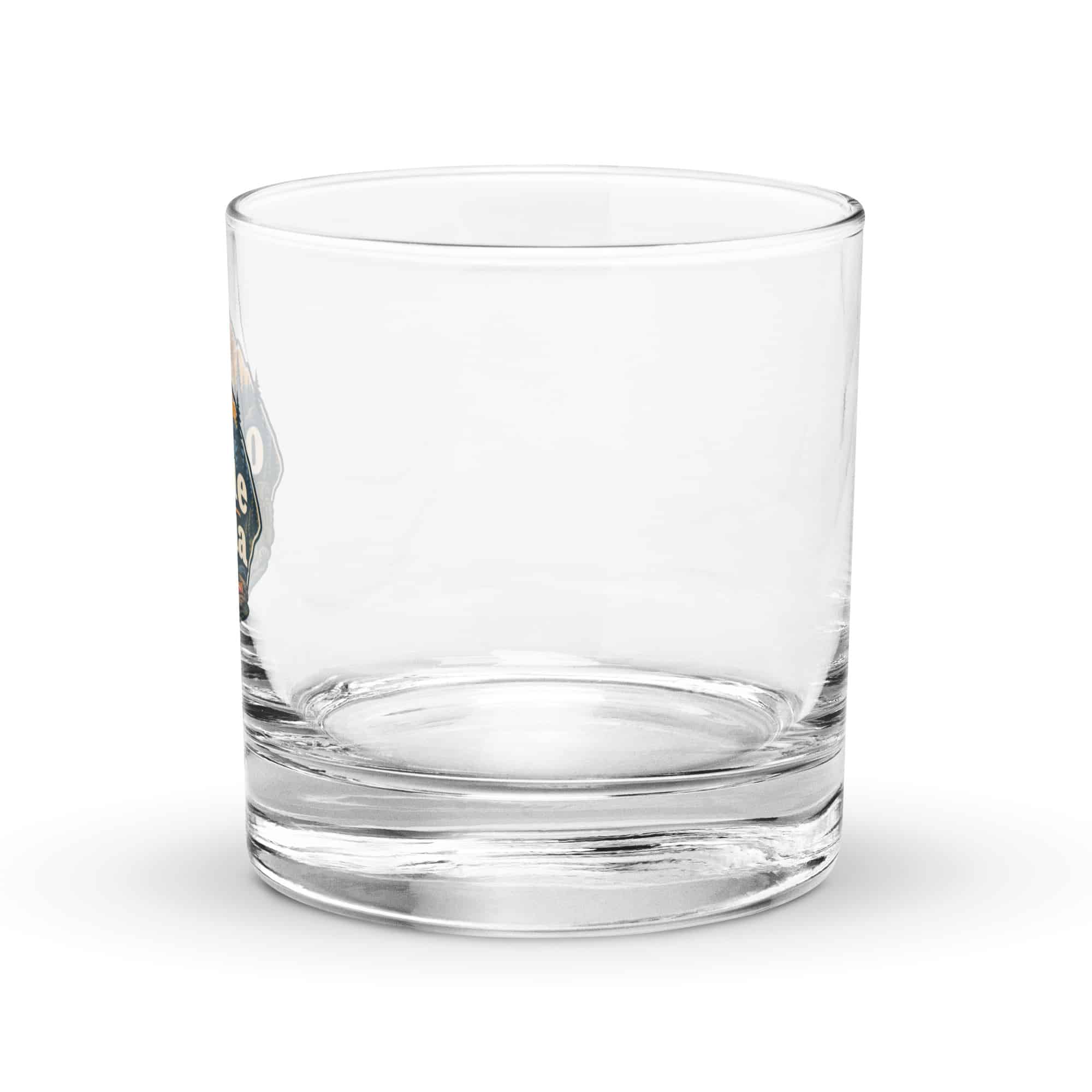 Nature and Adventure Rocks Glass: Outside Is on the Agenda, Scenic Shield Badge