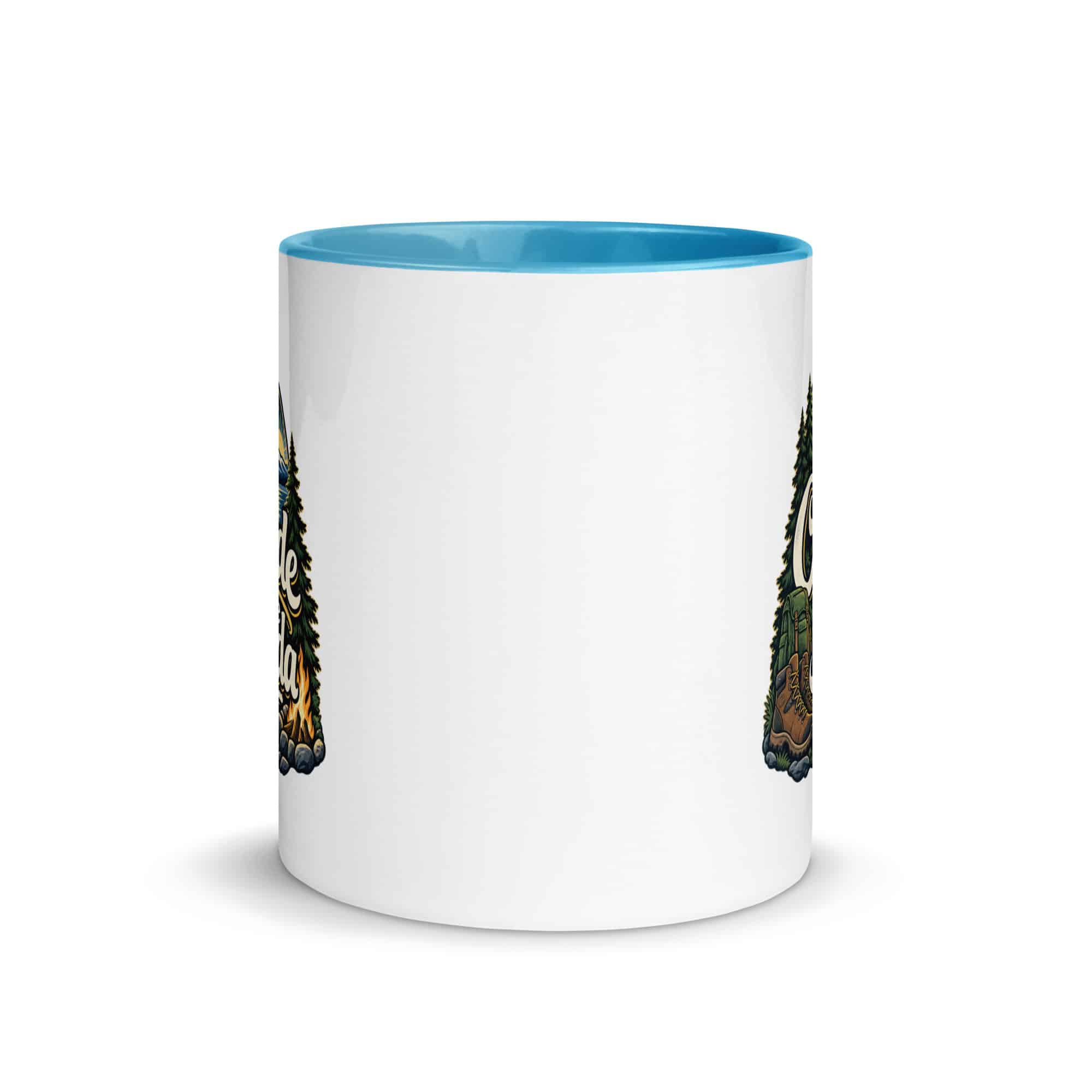 Nature and Adventure Color Inside Coffee Mug: Outside Is on the Agenda, Woodland Scenic Lettering