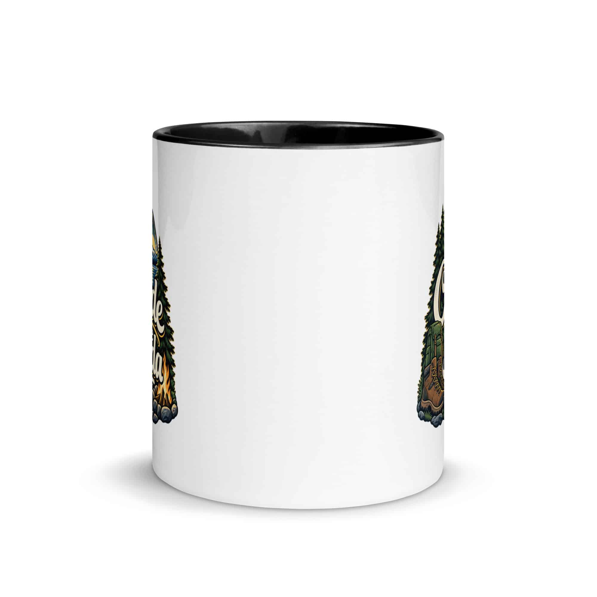 Nature and Adventure Color Inside Coffee Mug: Outside Is on the Agenda, Woodland Scenic Lettering