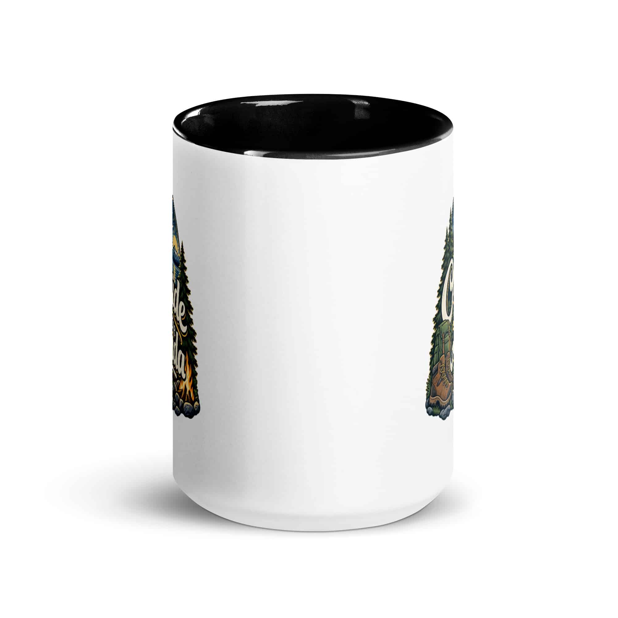 Nature and Adventure Color Inside Coffee Mug: Outside Is on the Agenda, Woodland Scenic Lettering