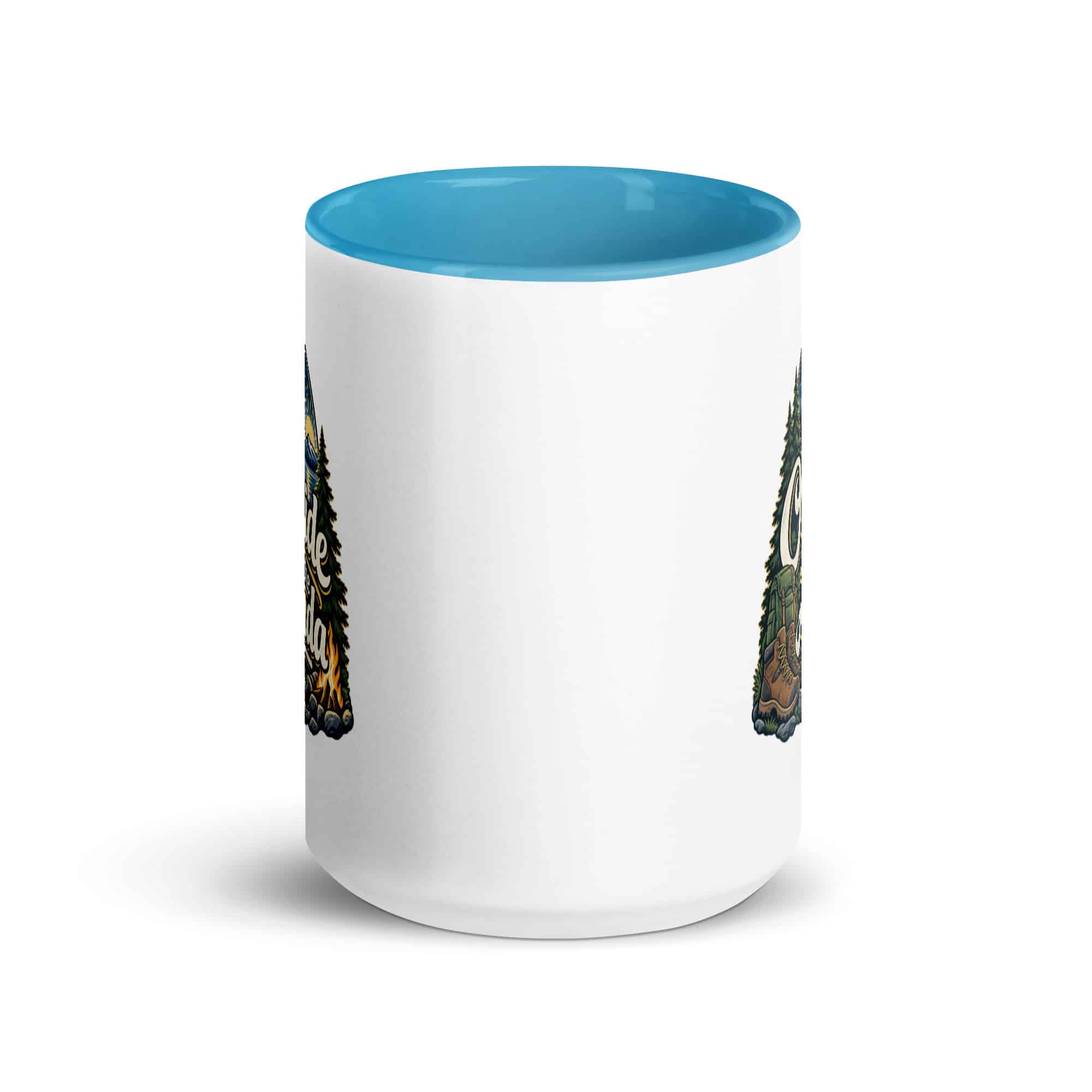 Nature and Adventure Color Inside Coffee Mug: Outside Is on the Agenda, Woodland Scenic Lettering
