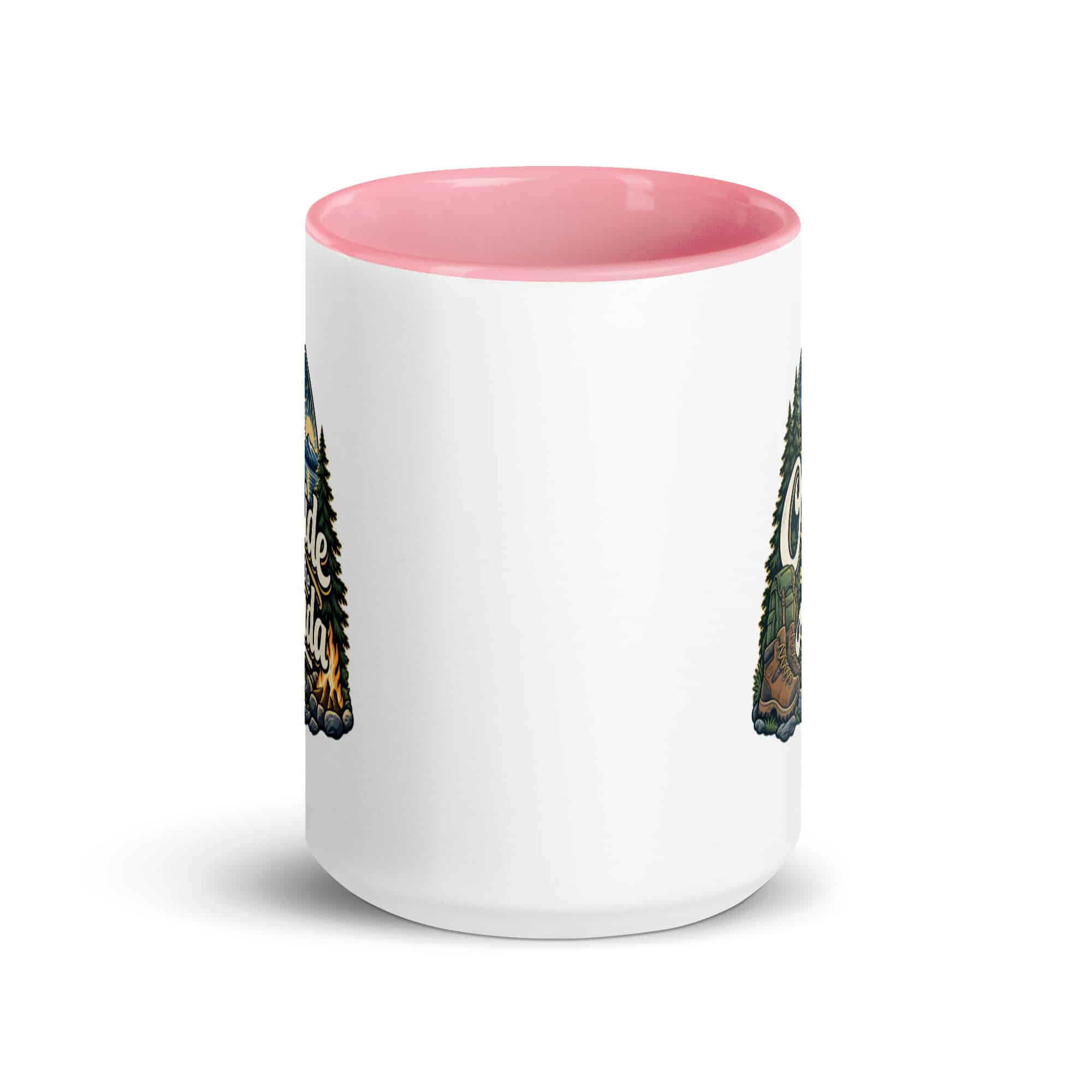 Nature and Adventure Color Inside Coffee Mug: Outside Is on the Agenda, Woodland Scenic Lettering