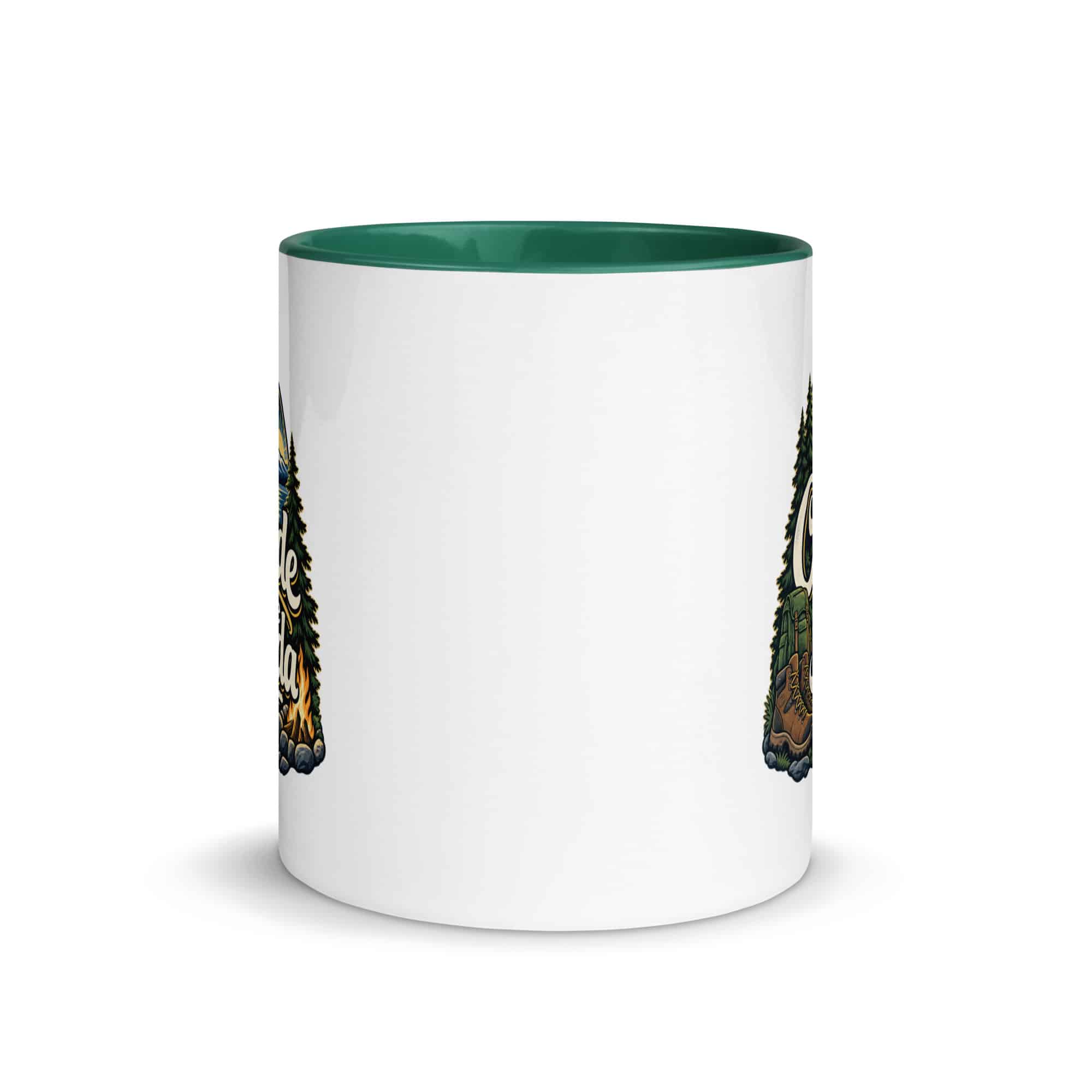 Nature and Adventure Color Inside Coffee Mug: Outside Is on the Agenda, Woodland Scenic Lettering