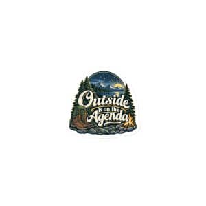 Nature and Adventure Die-Cut Magnet: Outside Is on the Agenda, Woodland Scenic Lettering - 3″×3″ - Main