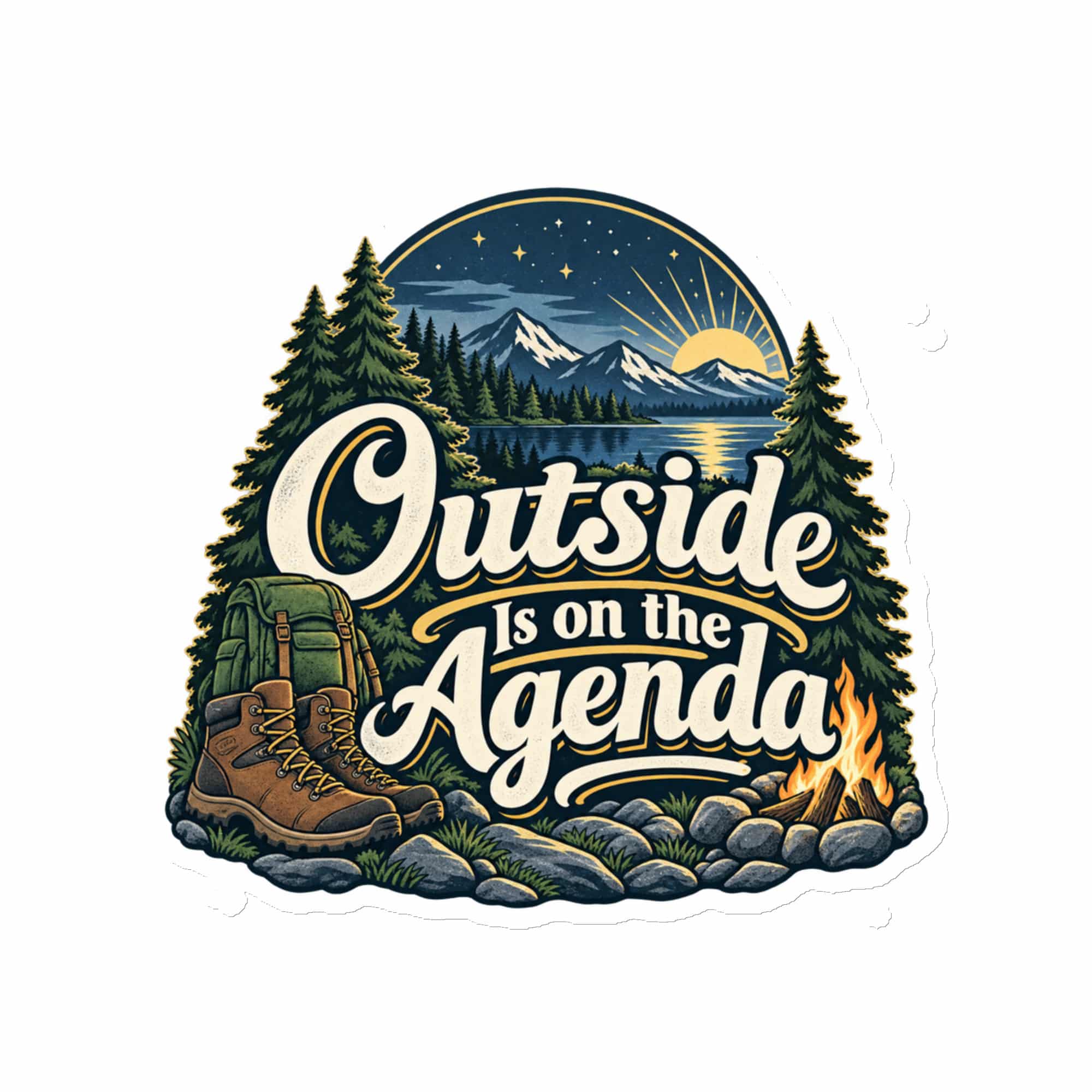 Nature and Adventure Die-Cut Magnet: Outside Is on the Agenda, Woodland Scenic Lettering