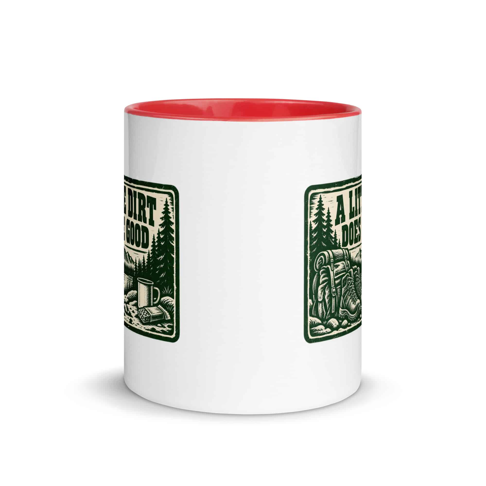 Nature and Adventure Color Inside Coffee Mug: A Little Dirt Does Me Good, Forest Ink Stamp