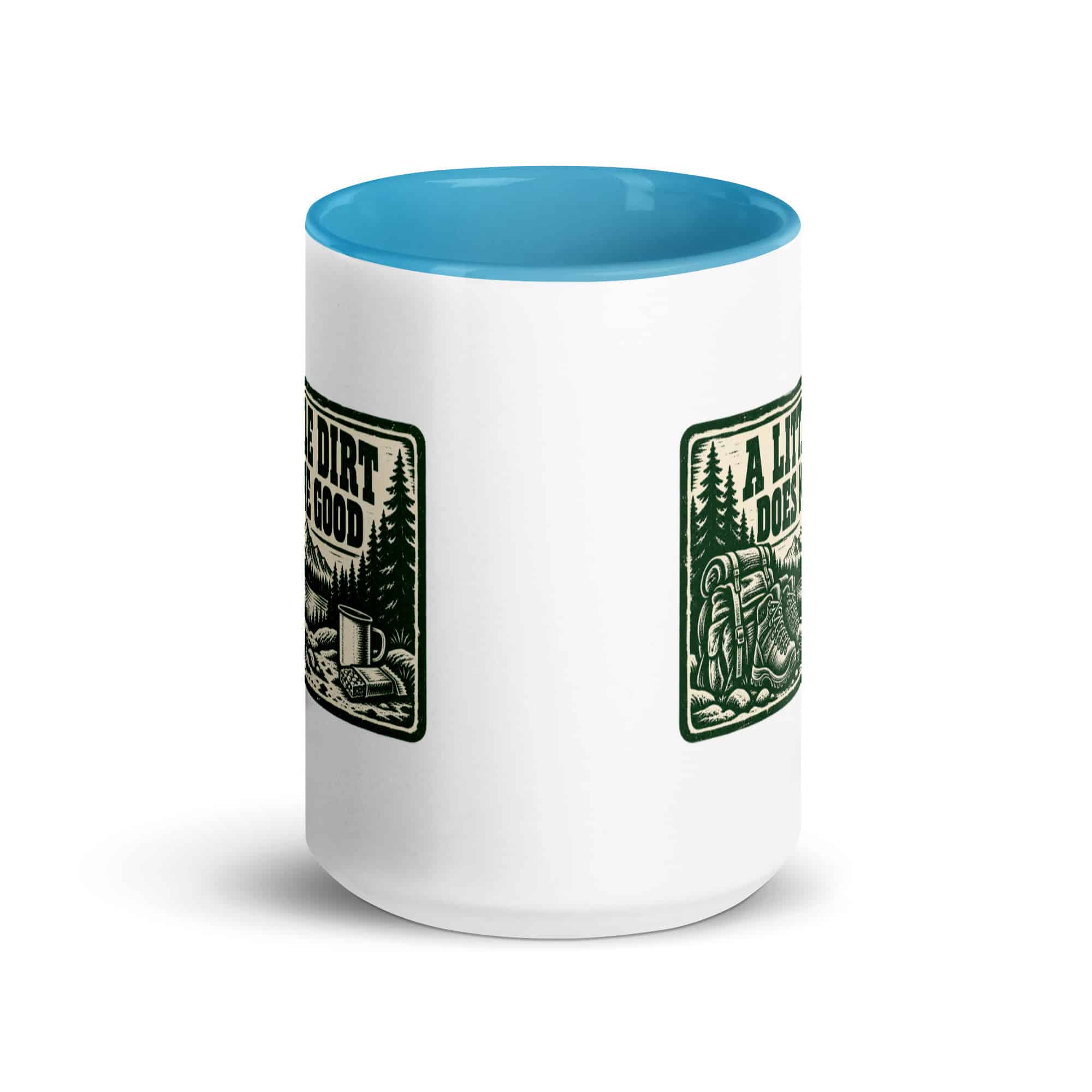 Nature and Adventure Color Inside Coffee Mug: A Little Dirt Does Me Good, Forest Ink Stamp