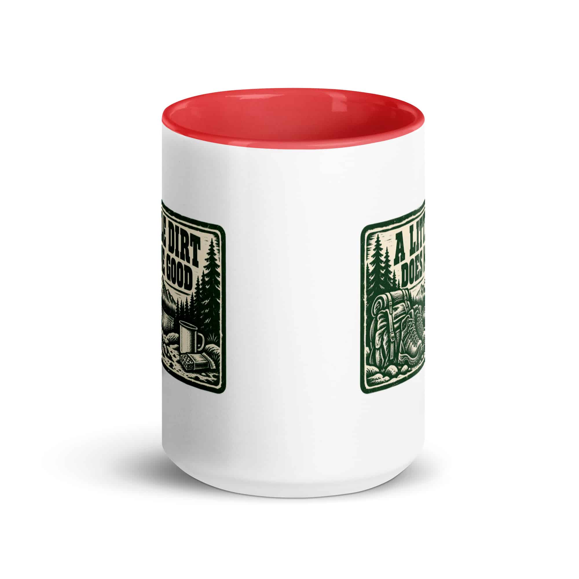 Nature and Adventure Color Inside Coffee Mug: A Little Dirt Does Me Good, Forest Ink Stamp