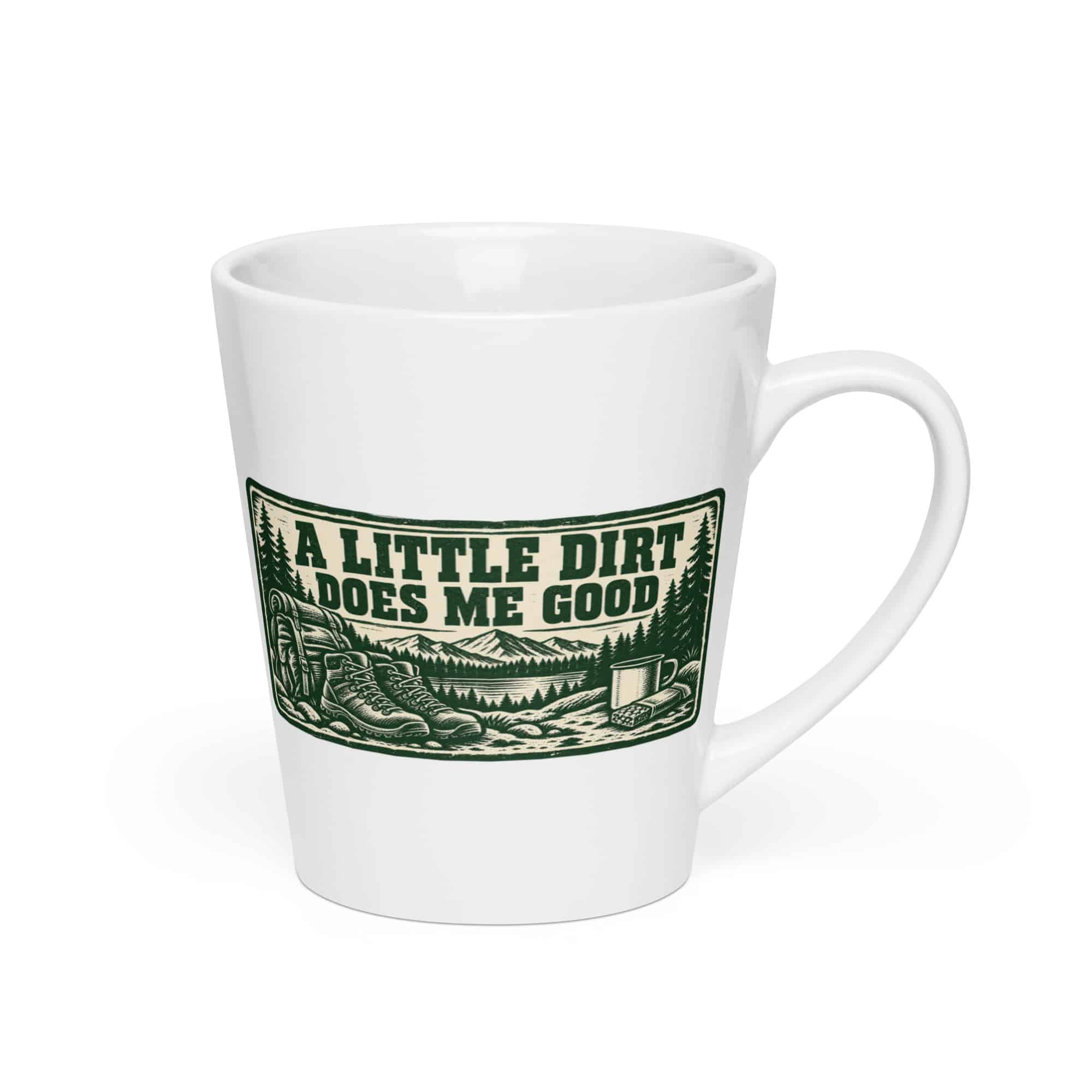 Nature and Adventure Latte Mug: A Little Dirt Does Me Good, Forest Ink Stamp