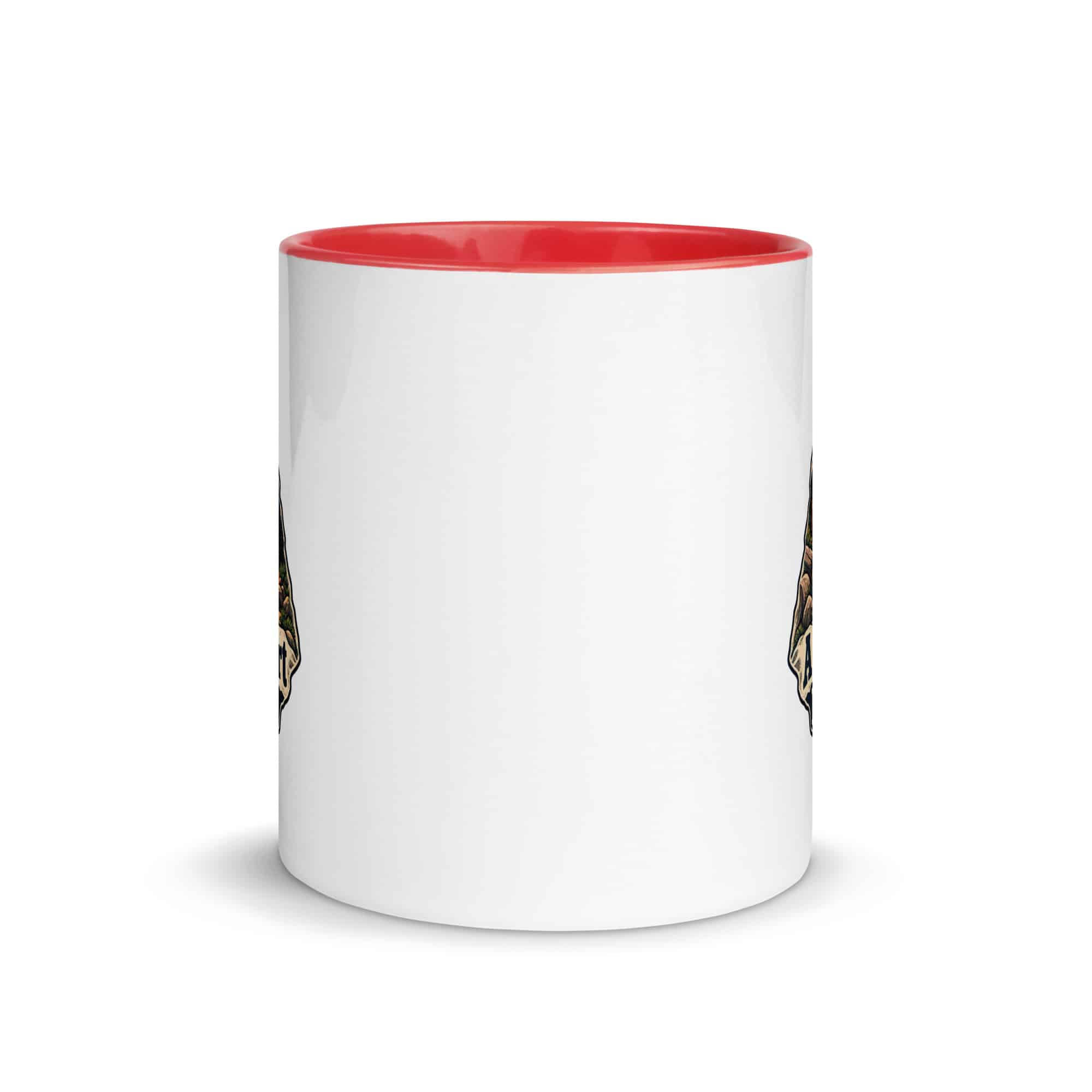Nature and Adventure Color Inside Coffee Mug: A Little Dirt Does Me Good, Scenic Shield Badge