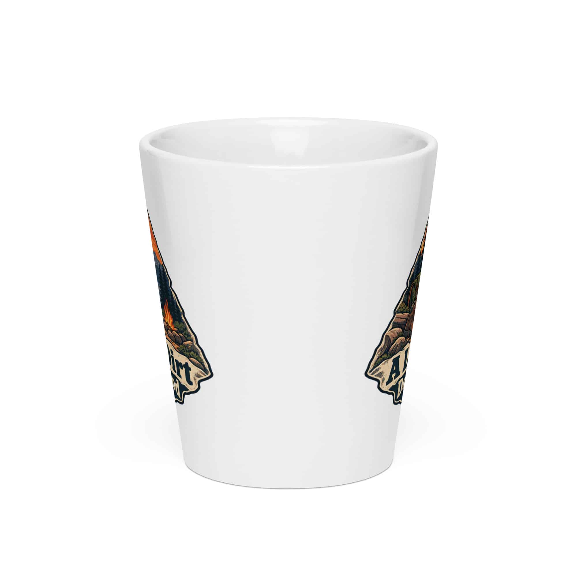 Nature and Adventure Latte Mug: A Little Dirt Does Me Good, Scenic Shield Badge