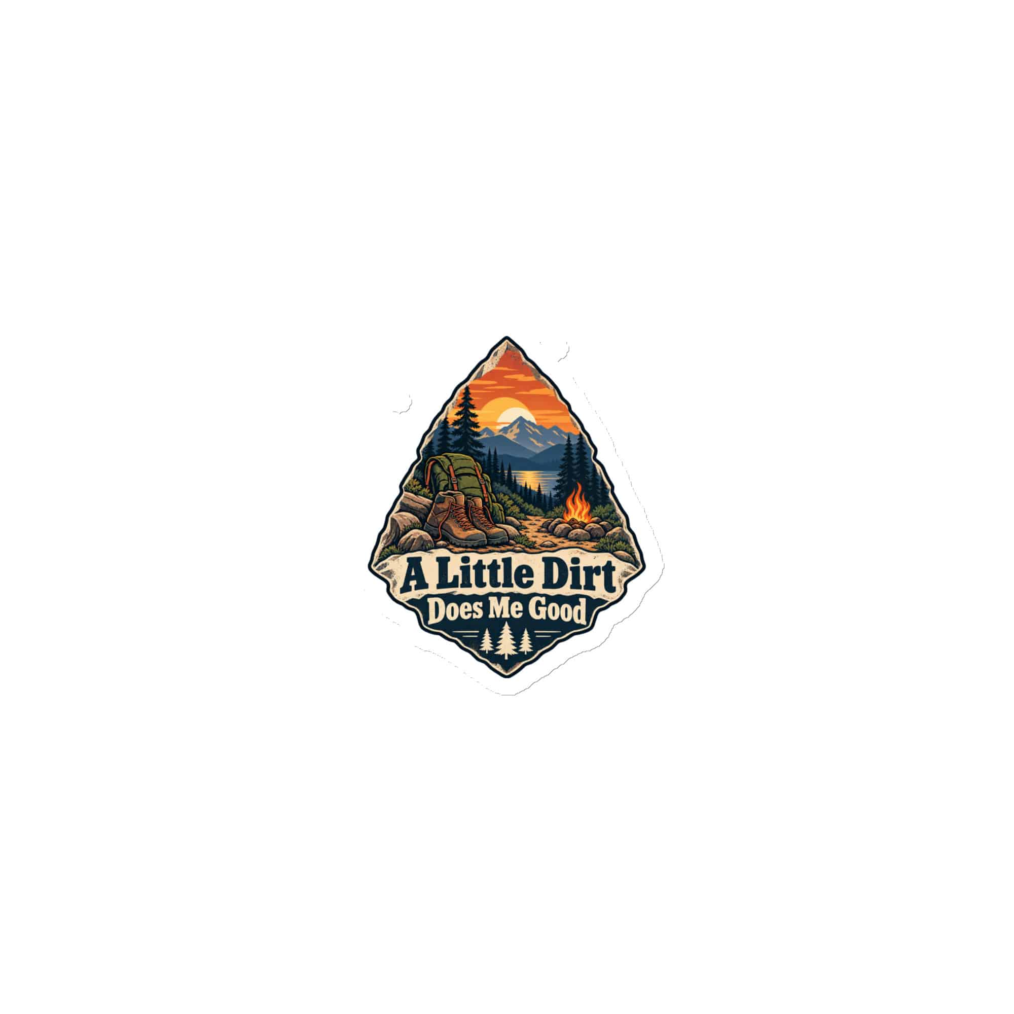 Nature and Adventure Die-Cut Magnet: A Little Dirt Does Me Good, Scenic Shield Badge