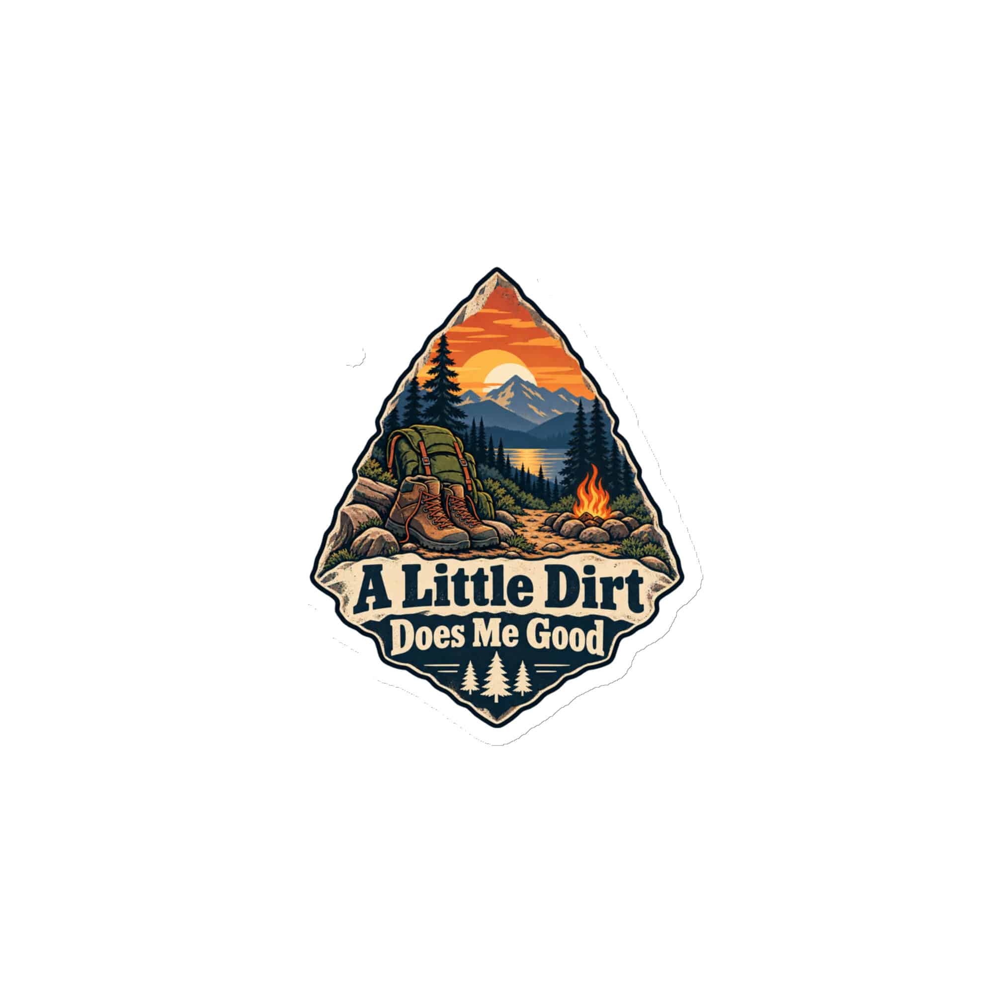 Nature and Adventure Die-Cut Magnet: A Little Dirt Does Me Good, Scenic Shield Badge