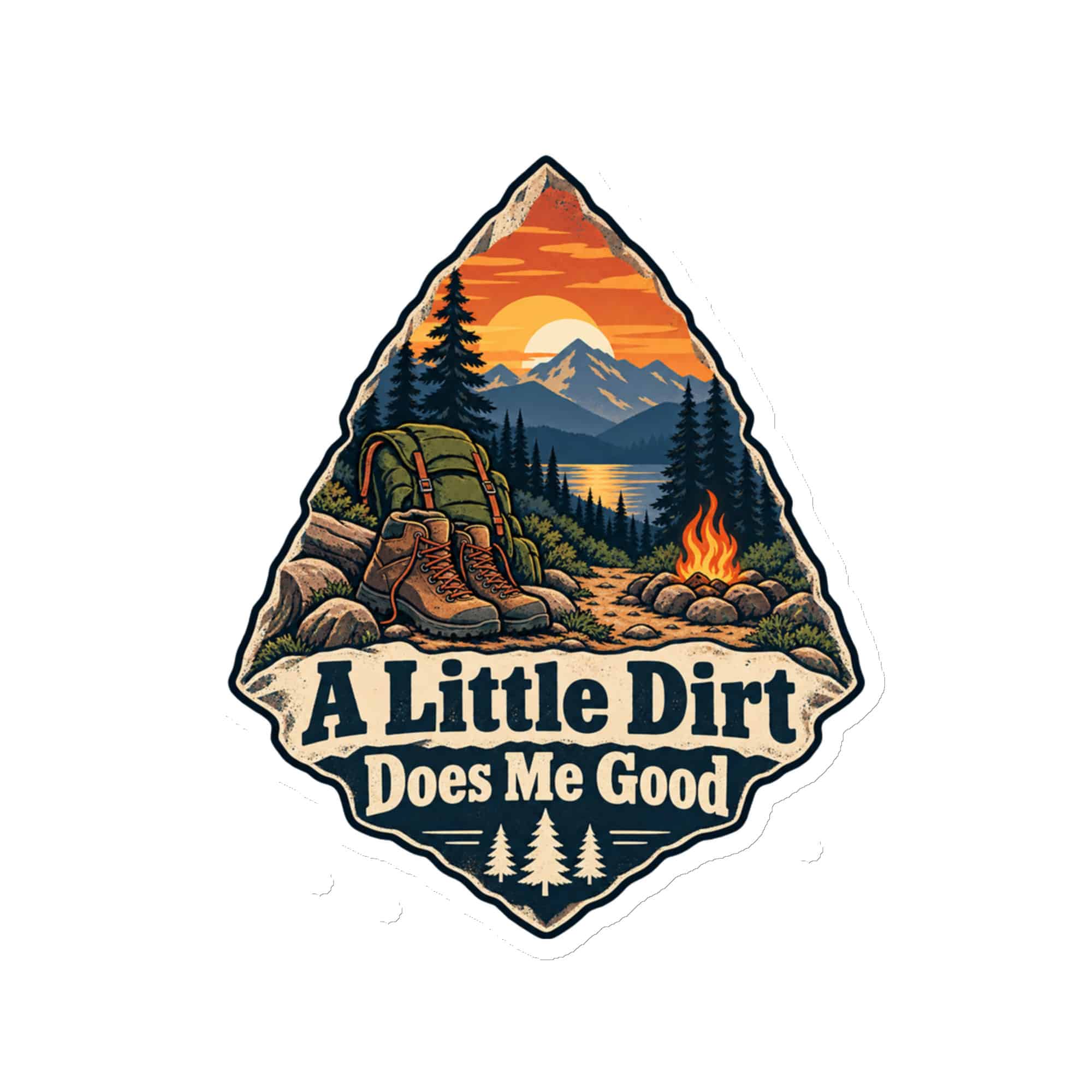 Nature and Adventure Die-Cut Magnet: A Little Dirt Does Me Good, Scenic Shield Badge
