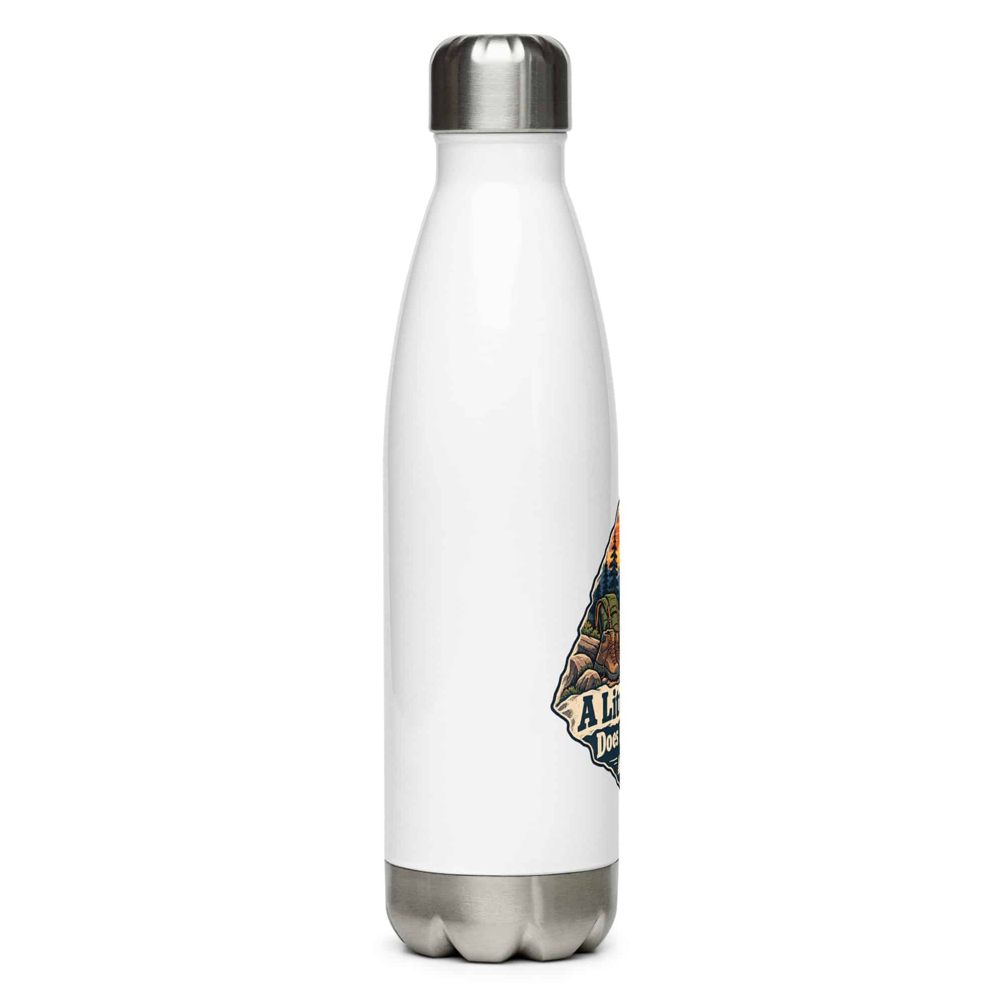 Nature and Adventure Stainless Steel Water Bottle: A Little Dirt Does Me Good, Scenic Shield Badge
