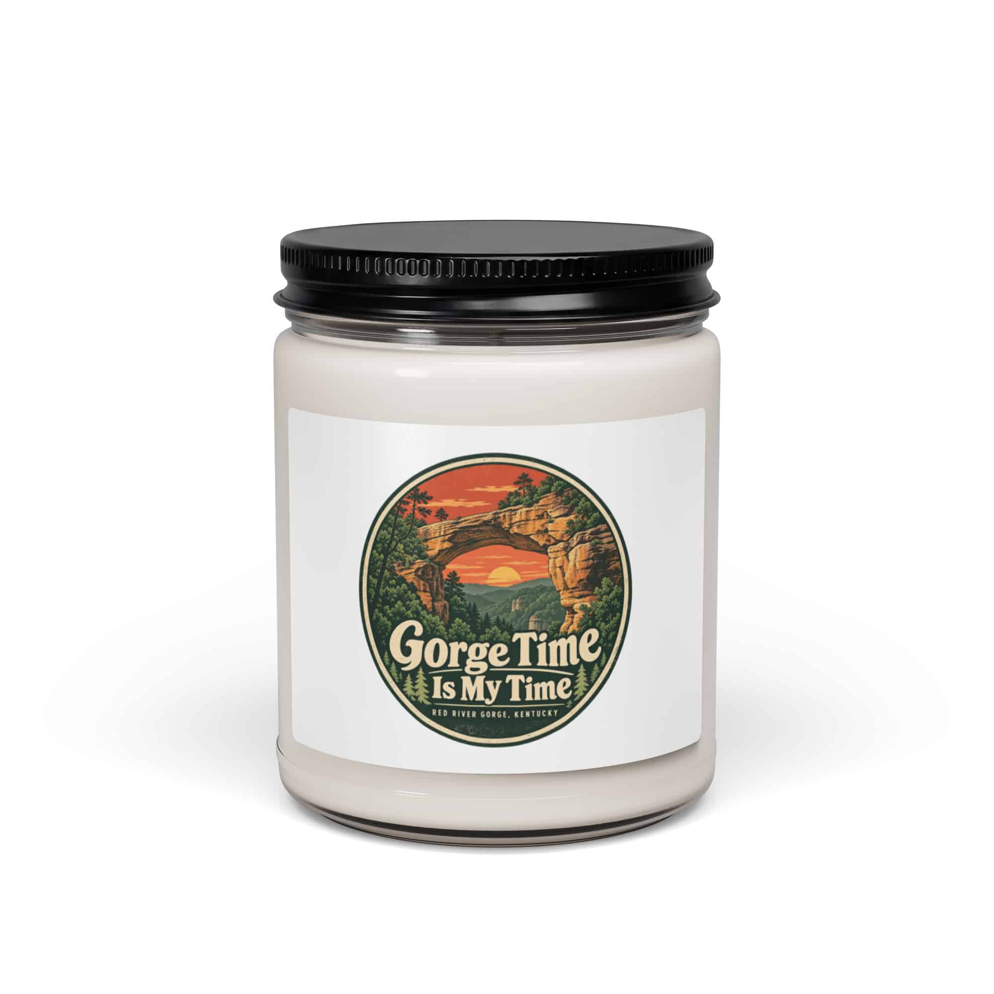 Red River Gorge Soy Wax Candle: Gorge Time Is My Time, Vintage Round Badge
