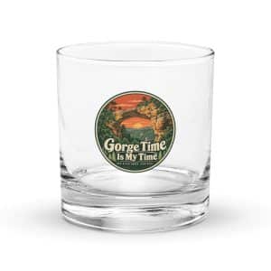 Red River Gorge Rocks Glass: Gorge Time Is My Time, Vintage Round Badge - 10.5 oz - Main