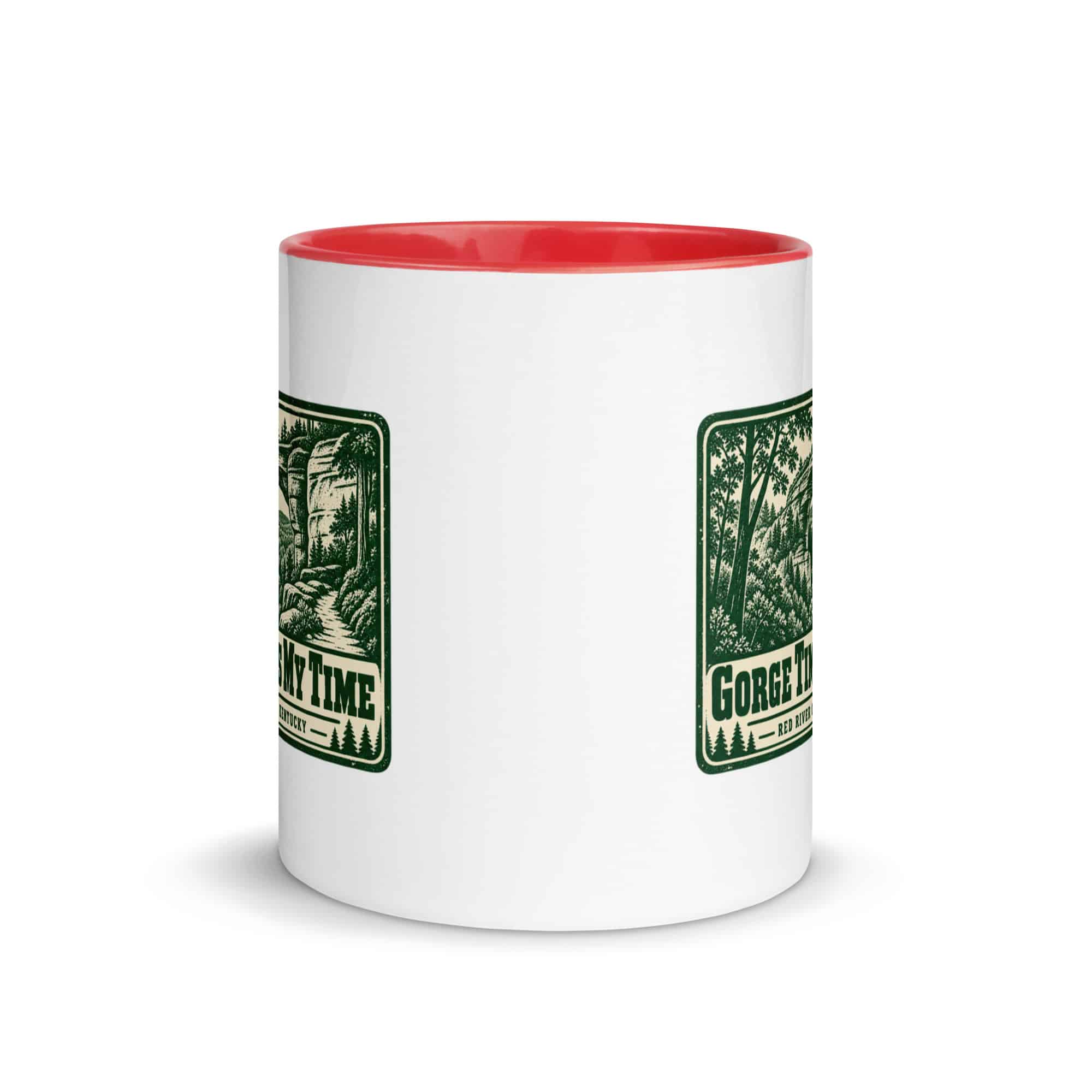 Red River Gorge Color Inside Coffee Mug: Gorge Time Is My Time, Forest Ink Stamp
