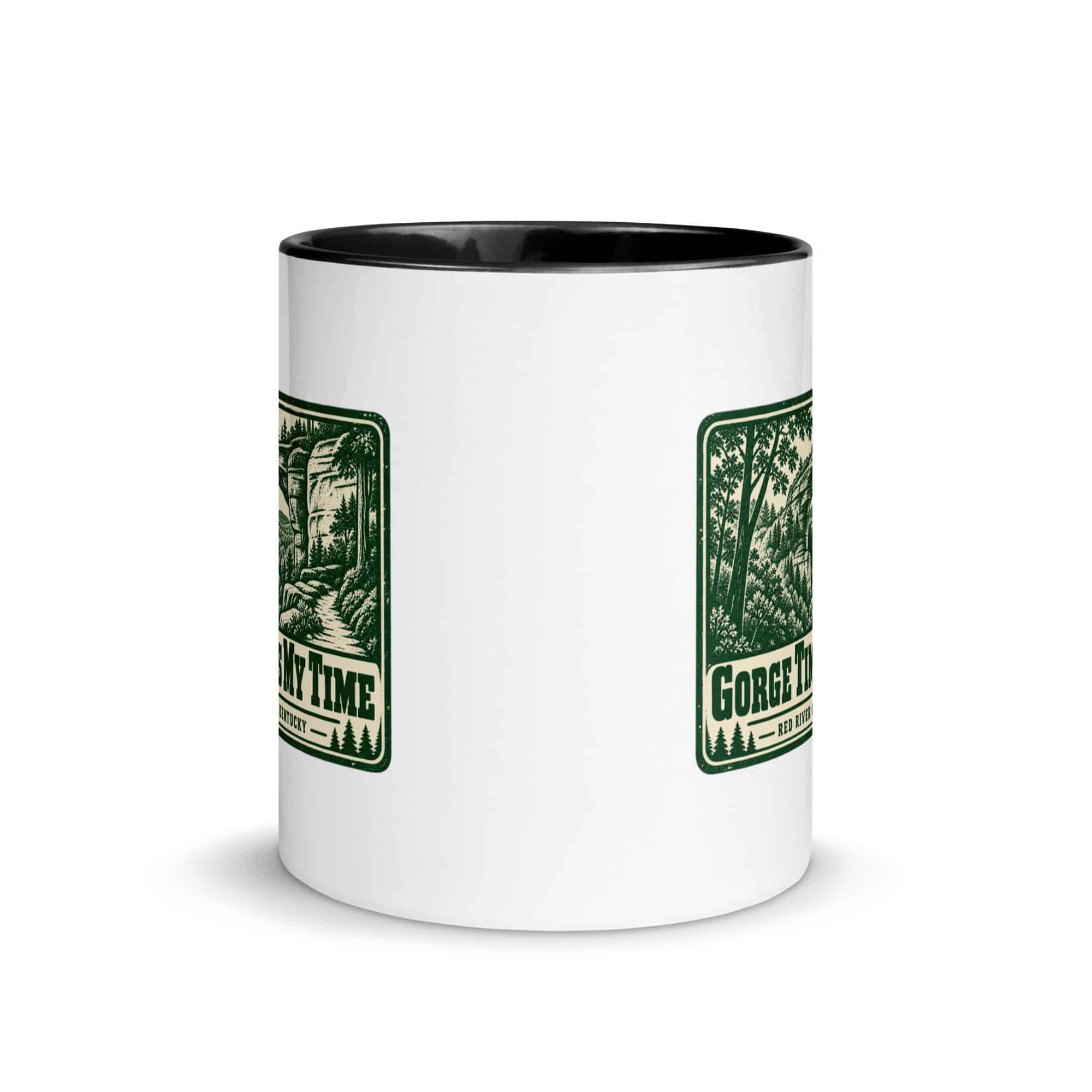 Red River Gorge Color Inside Coffee Mug: Gorge Time Is My Time, Forest Ink Stamp