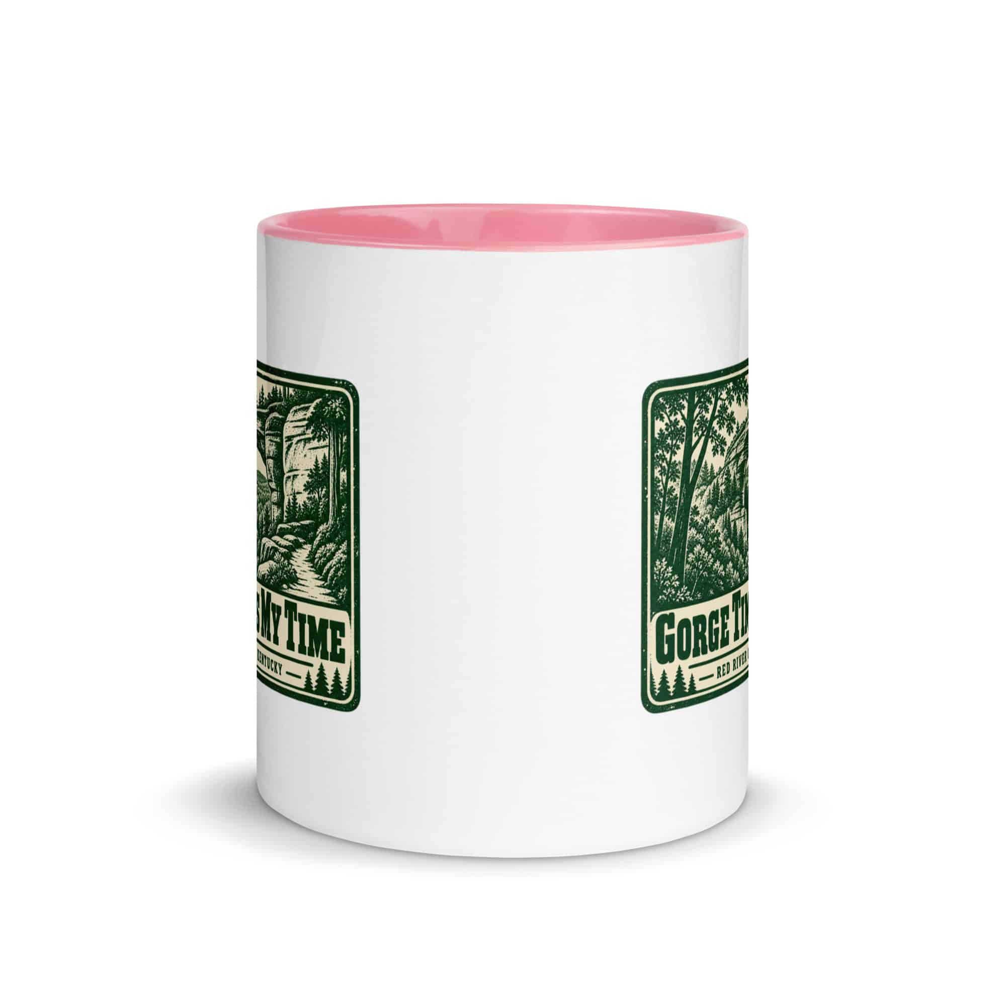Red River Gorge Color Inside Coffee Mug: Gorge Time Is My Time, Forest Ink Stamp