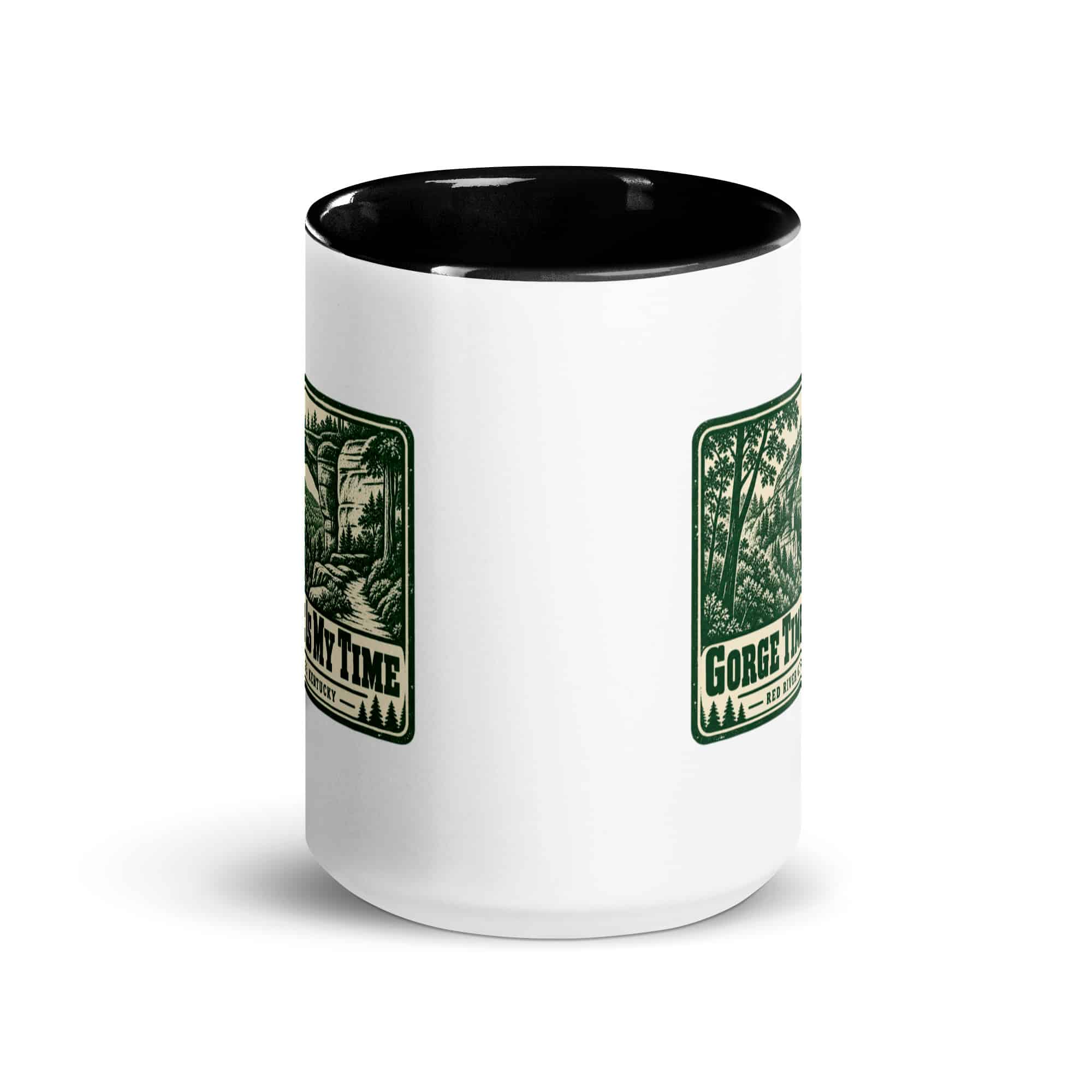 Red River Gorge Color Inside Coffee Mug: Gorge Time Is My Time, Forest Ink Stamp