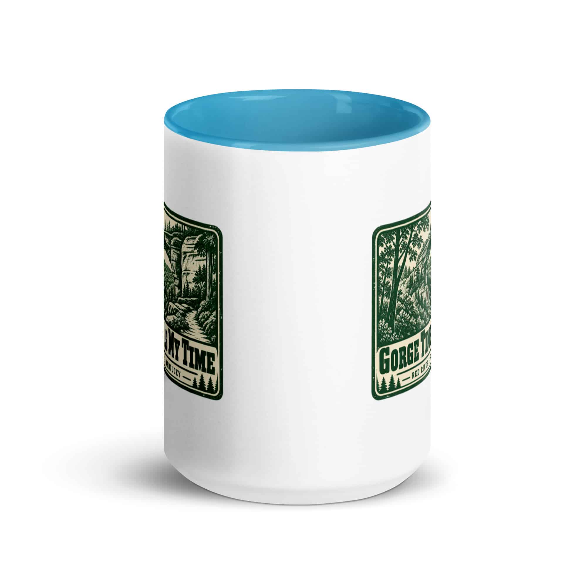 Red River Gorge Color Inside Coffee Mug: Gorge Time Is My Time, Forest Ink Stamp