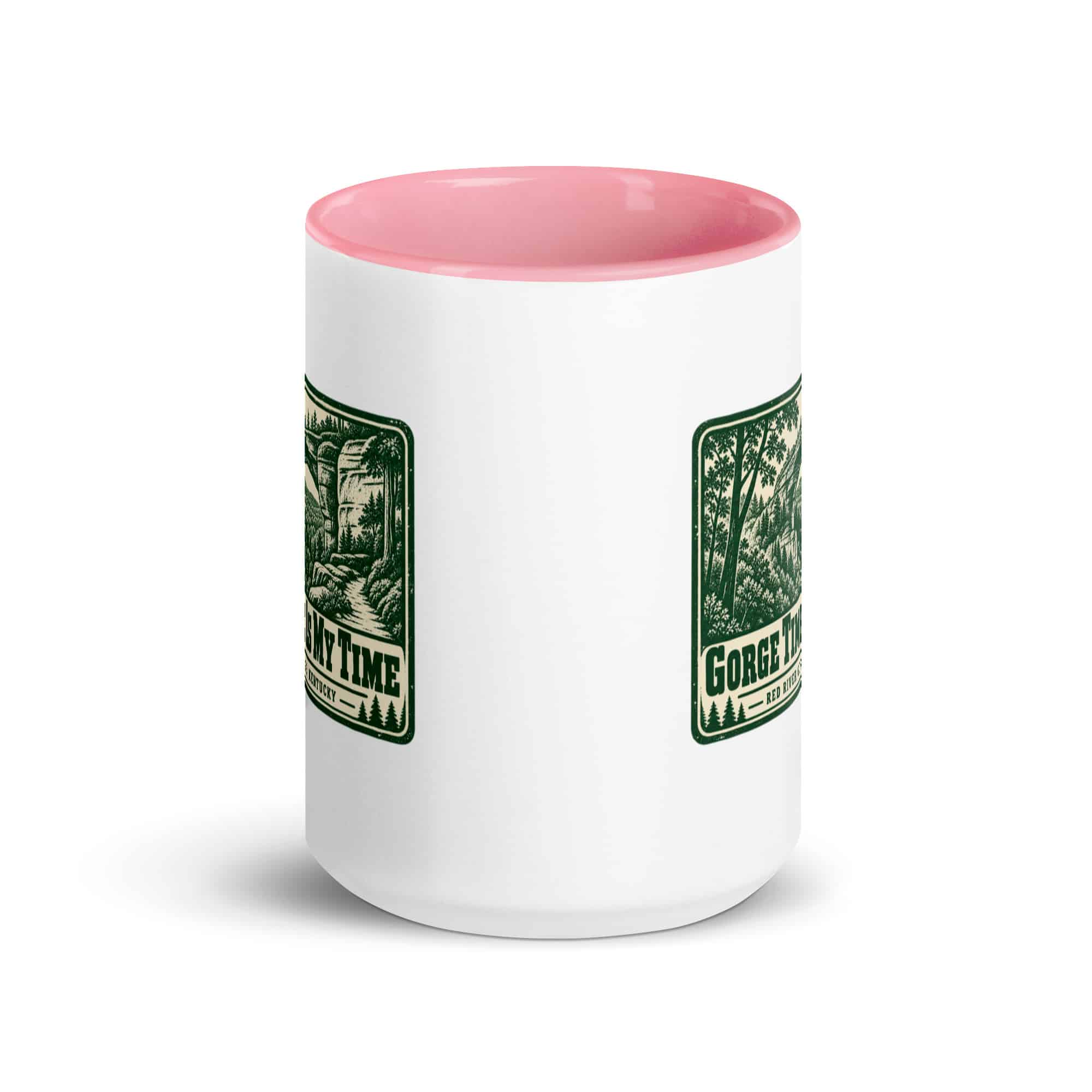 Red River Gorge Color Inside Coffee Mug: Gorge Time Is My Time, Forest Ink Stamp