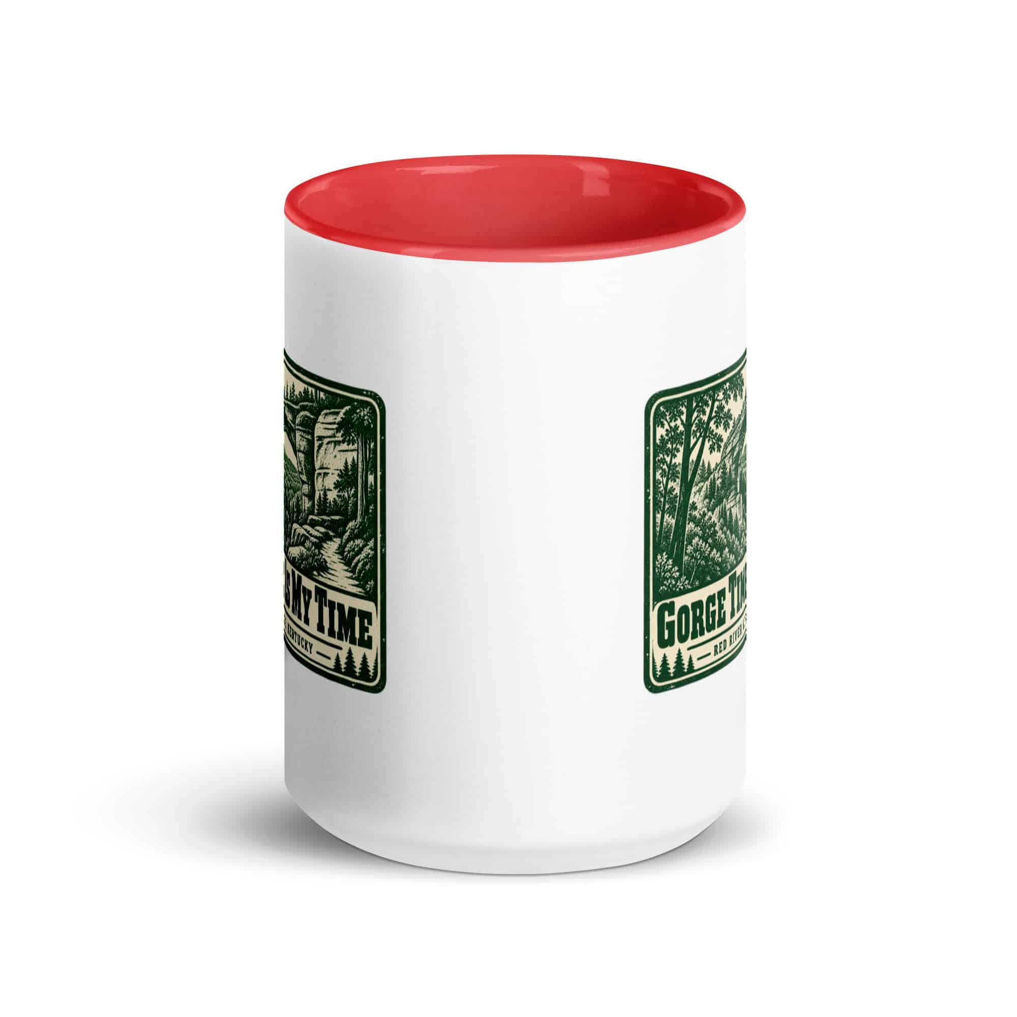 Red River Gorge Color Inside Coffee Mug: Gorge Time Is My Time, Forest Ink Stamp