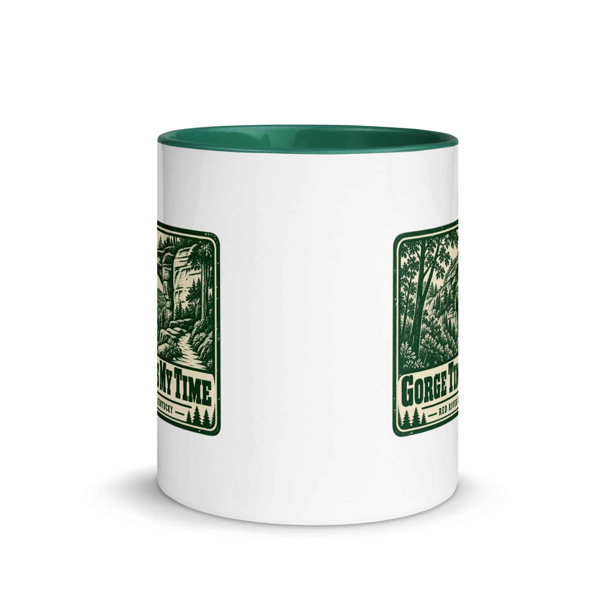 Red River Gorge Color Inside Coffee Mug: Gorge Time Is My Time, Forest Ink Stamp