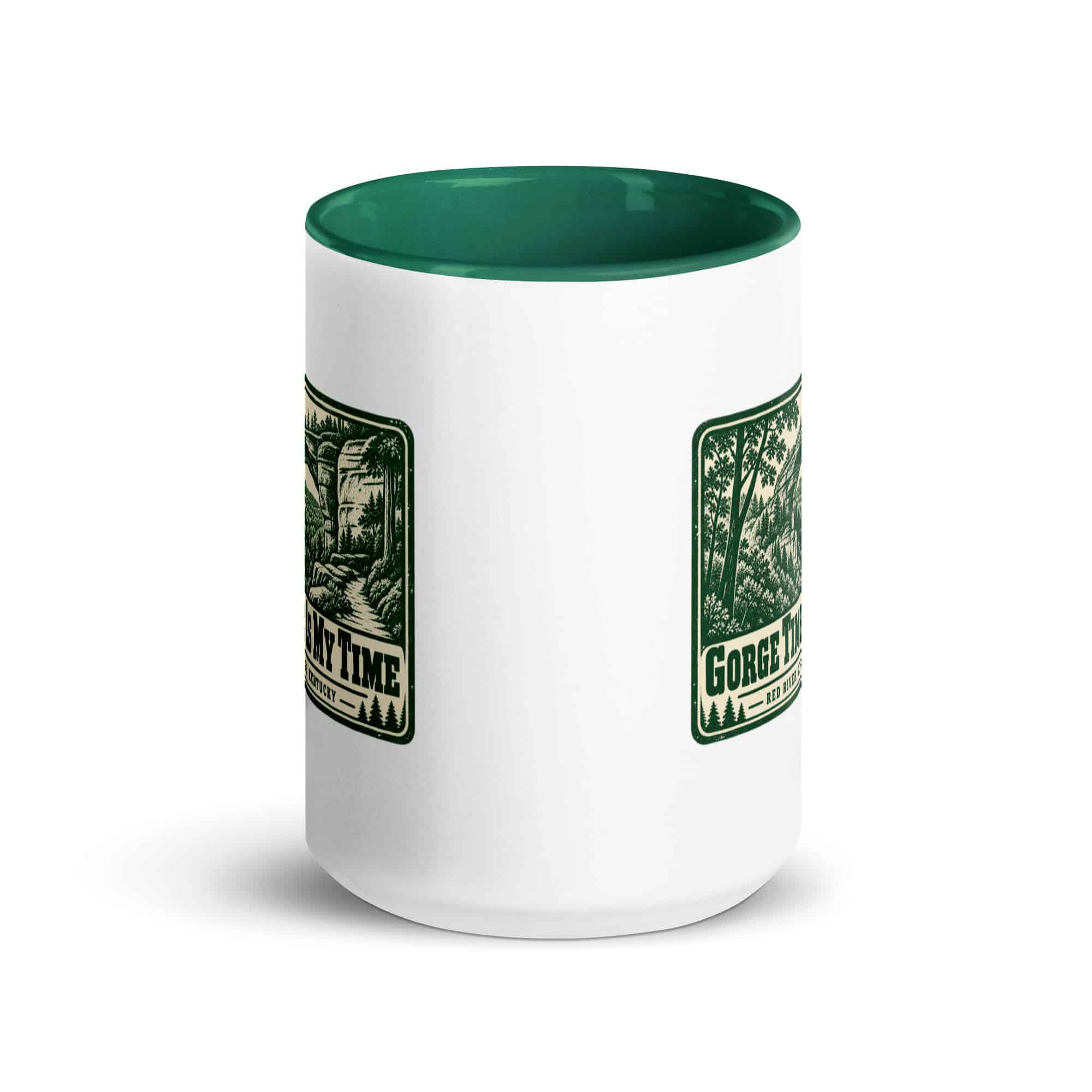Red River Gorge Color Inside Coffee Mug: Gorge Time Is My Time, Forest Ink Stamp