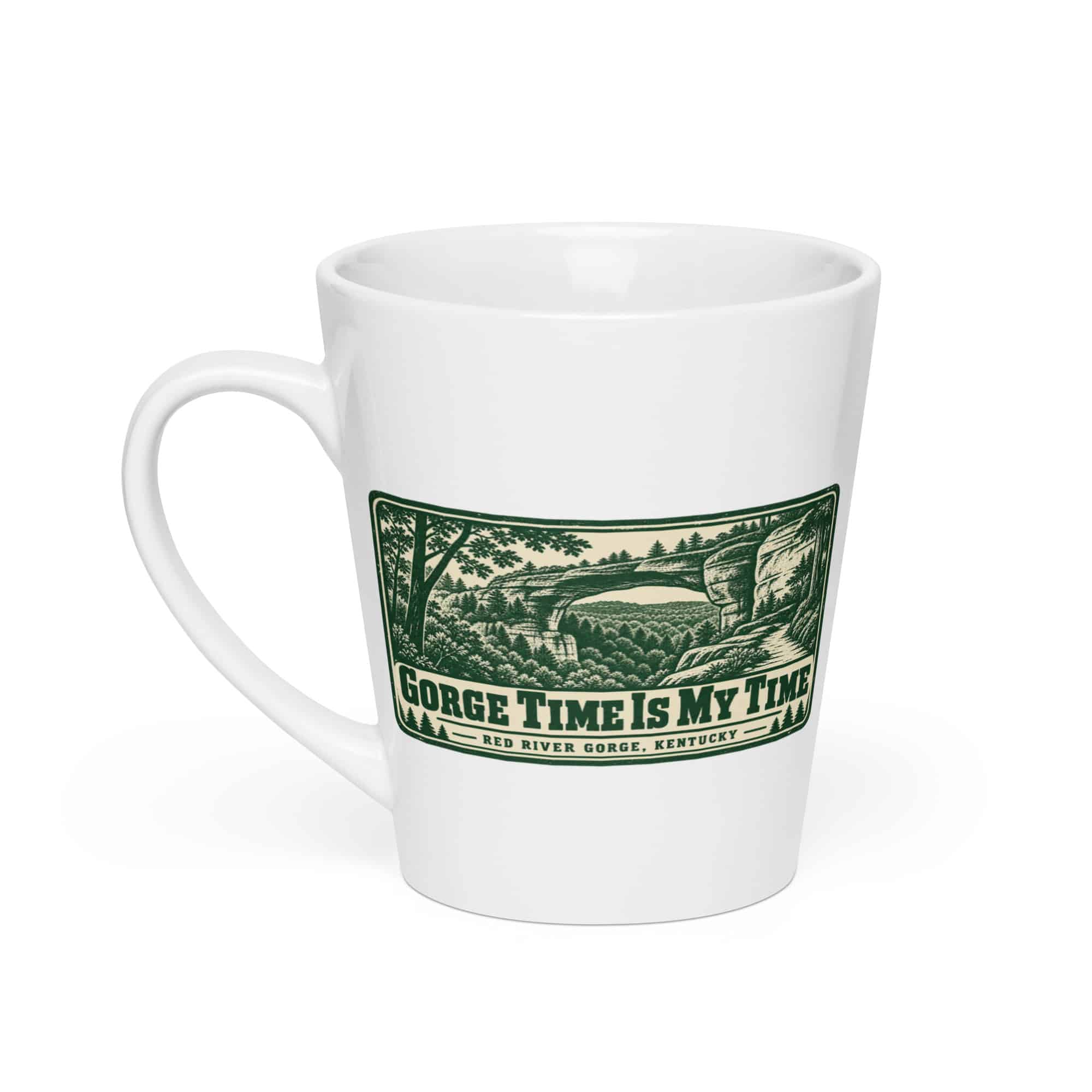 Red River Gorge Latte Mug: Gorge Time Is My Time, Forest Ink Stamp