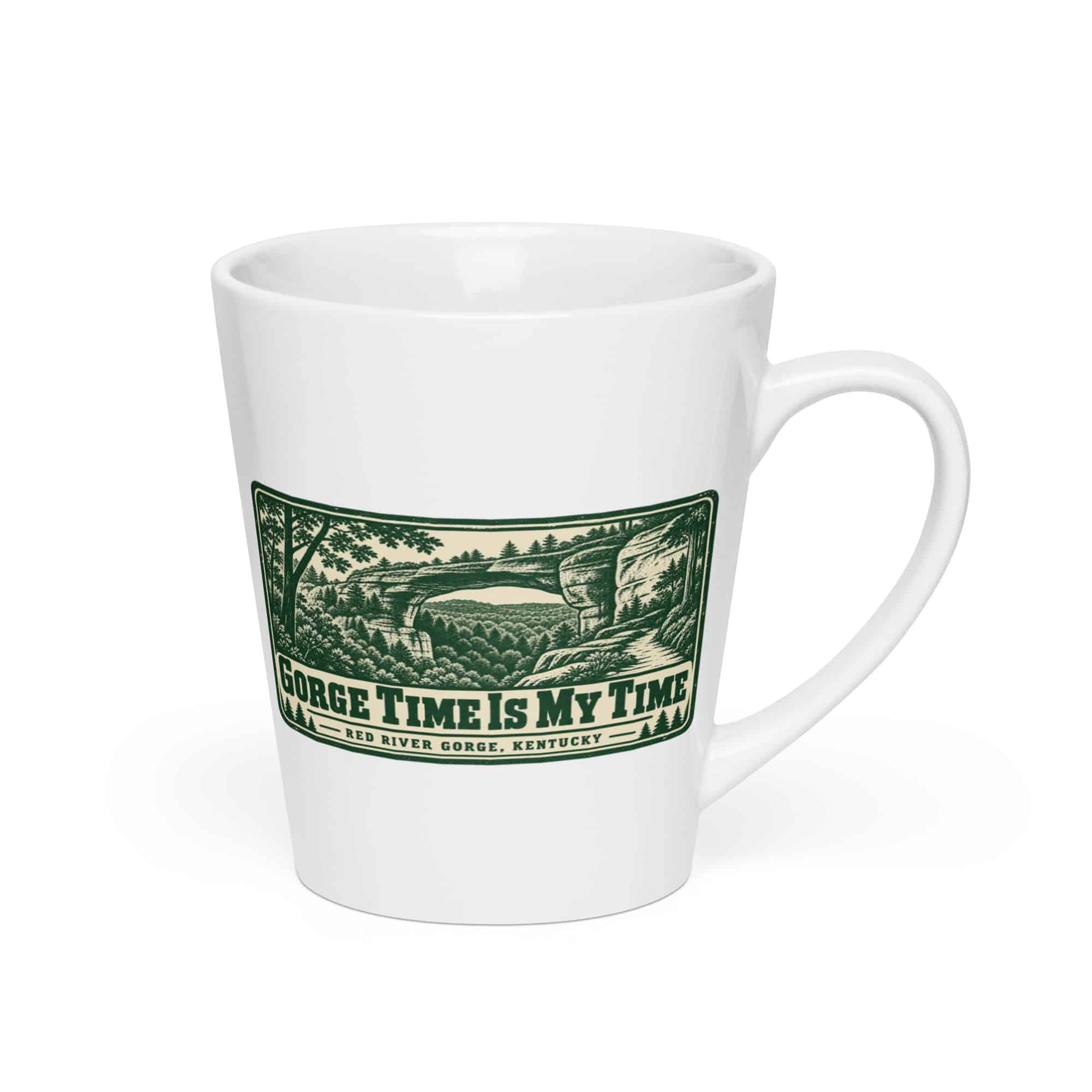 Red River Gorge Latte Mug: Gorge Time Is My Time, Forest Ink Stamp