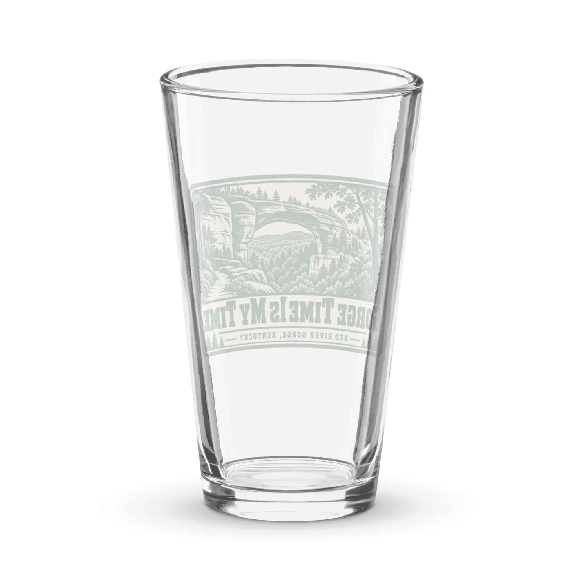 Red River Gorge Pint Glass: Gorge Time Is My Time, Forest Ink Stamp
