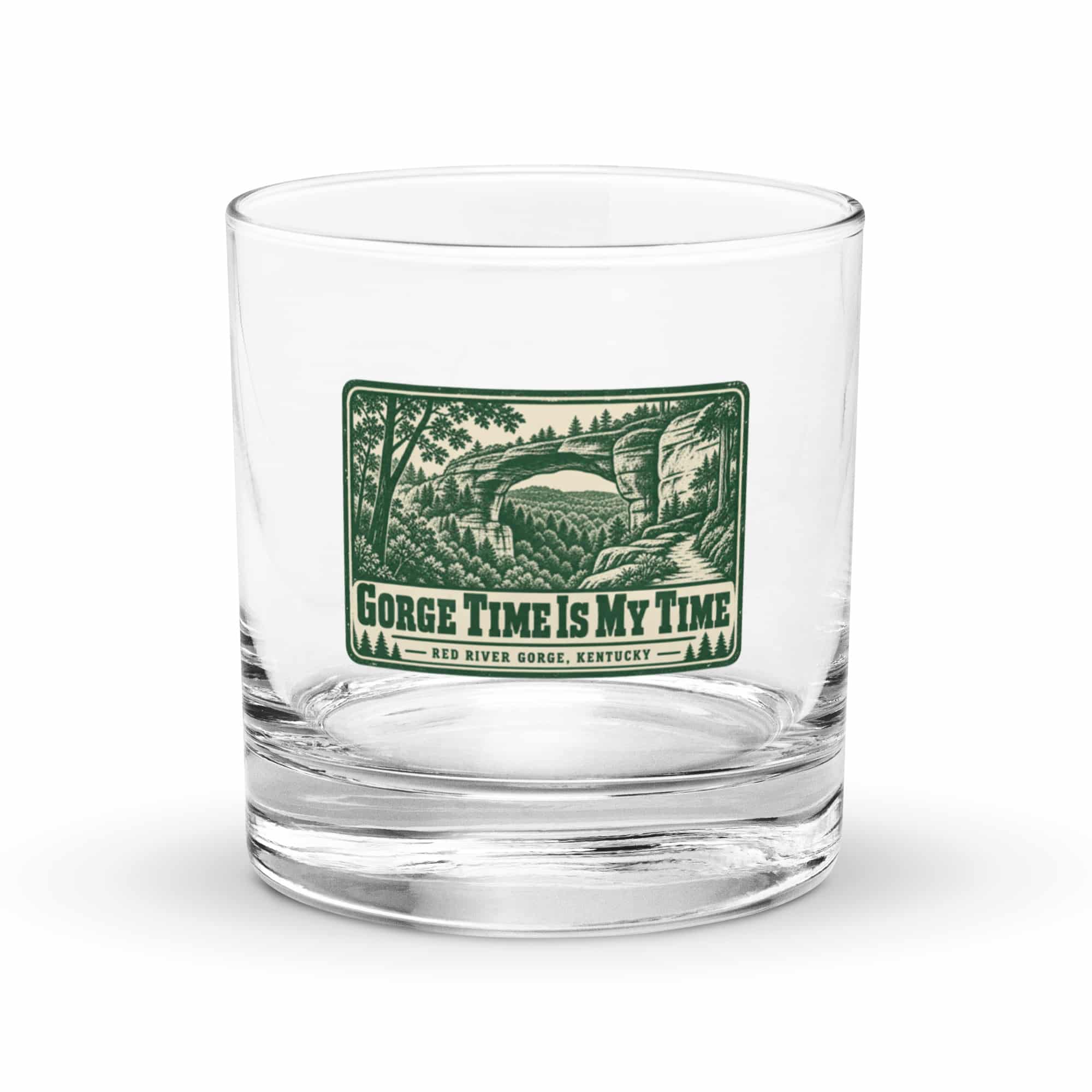 Red River Gorge Rocks Glass: Gorge Time Is My Time, Forest Ink Stamp