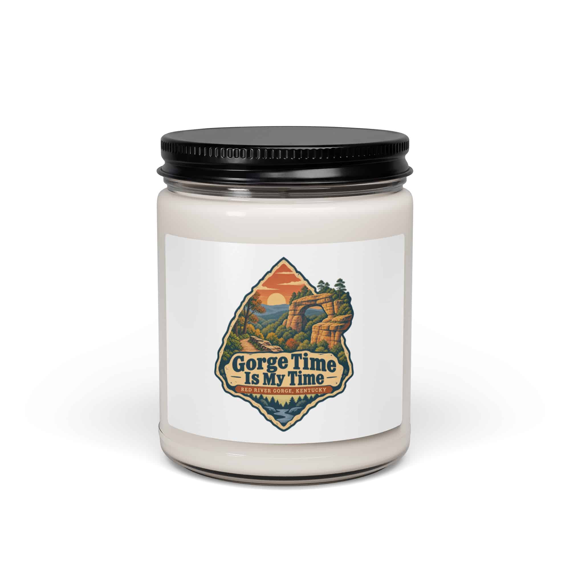 Red River Gorge Soy Wax Candle: Gorge Time Is My Time, Scenic Shield Badge
