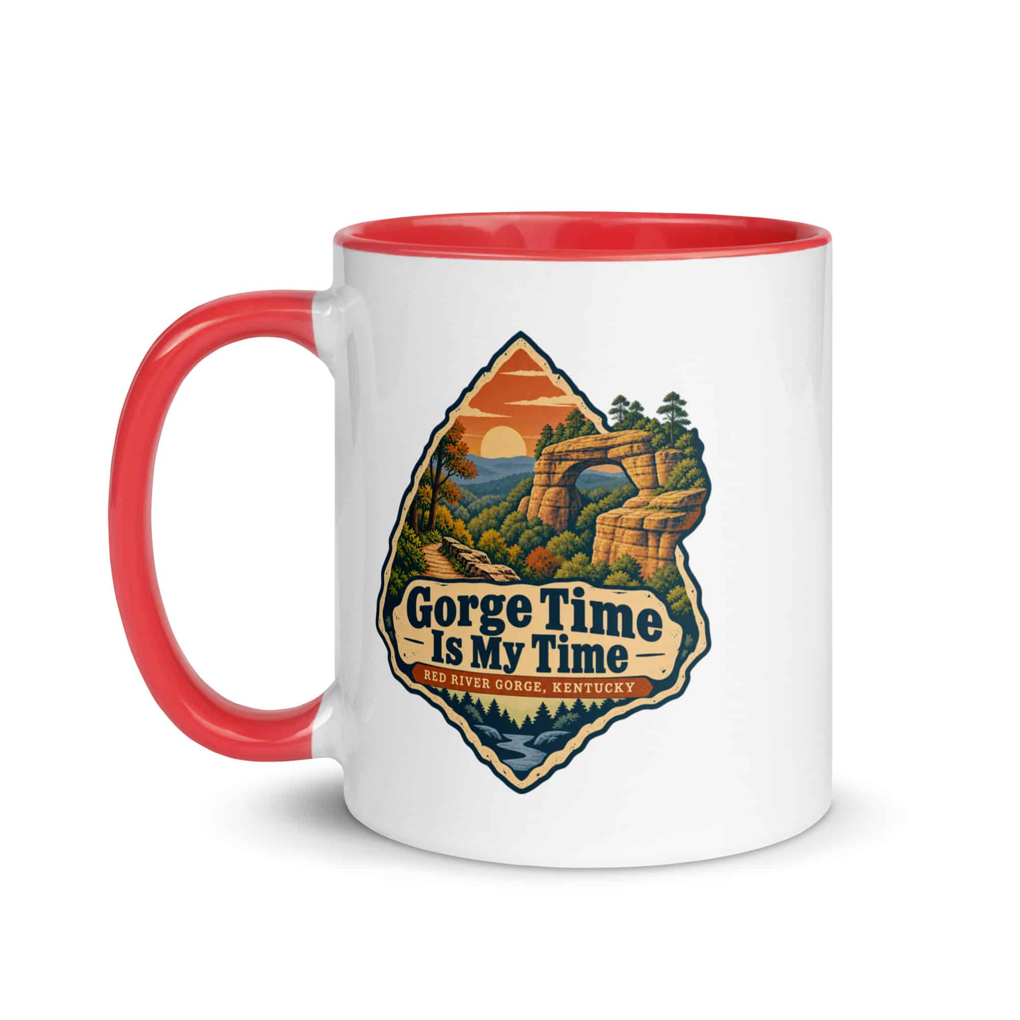 Red River Gorge Color Inside Coffee Mug: Gorge Time Is My Time, Scenic Shield Badge