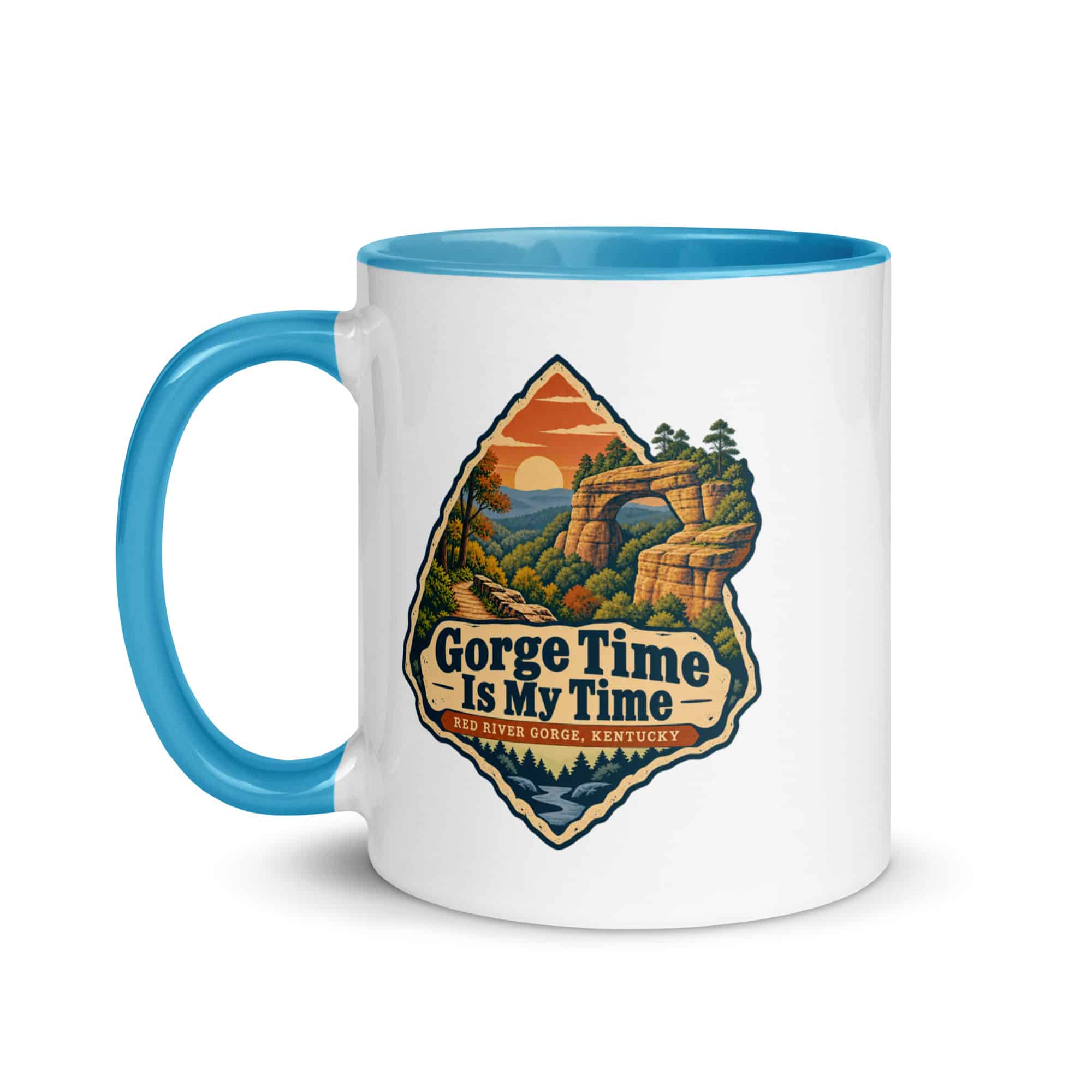 Red River Gorge Color Inside Coffee Mug: Gorge Time Is My Time, Scenic Shield Badge