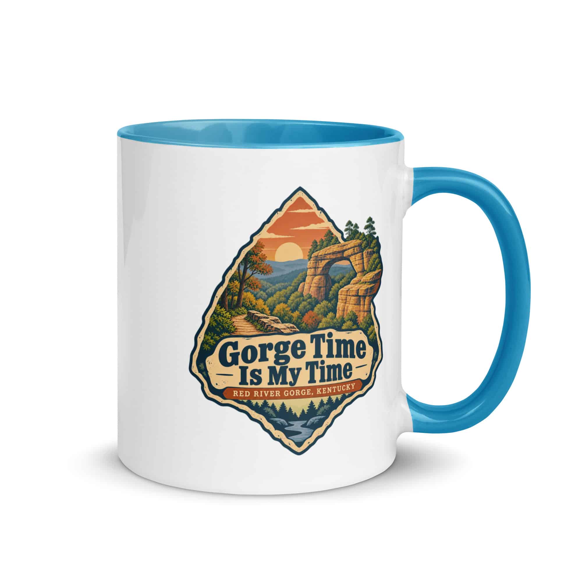 Red River Gorge Color Inside Coffee Mug: Gorge Time Is My Time, Scenic Shield Badge