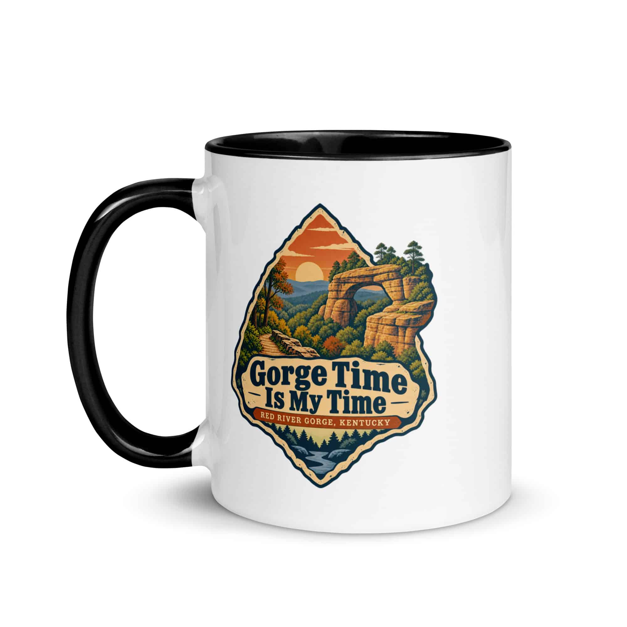 Red River Gorge Color Inside Coffee Mug: Gorge Time Is My Time, Scenic Shield Badge