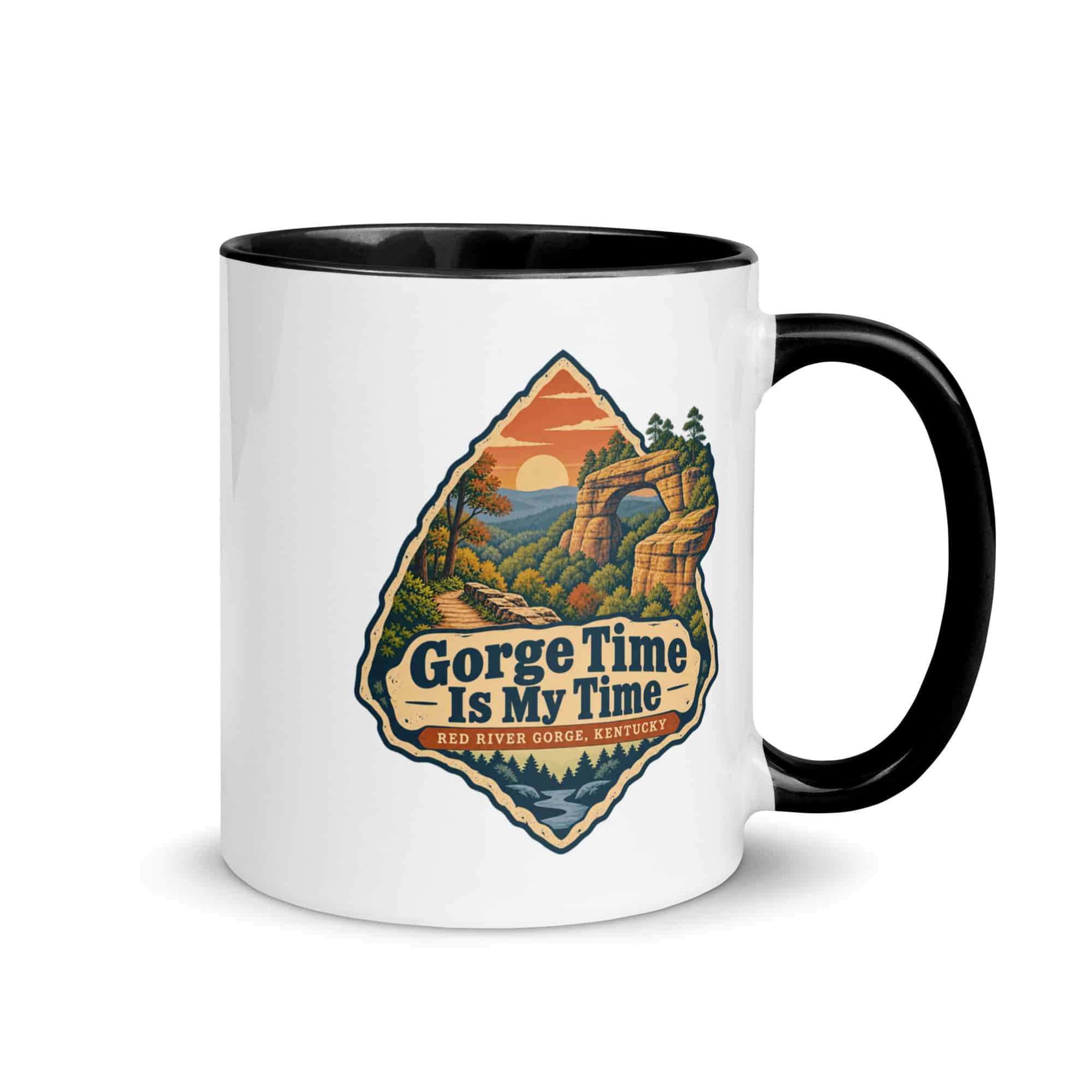 Red River Gorge Color Inside Coffee Mug: Gorge Time Is My Time, Scenic Shield Badge